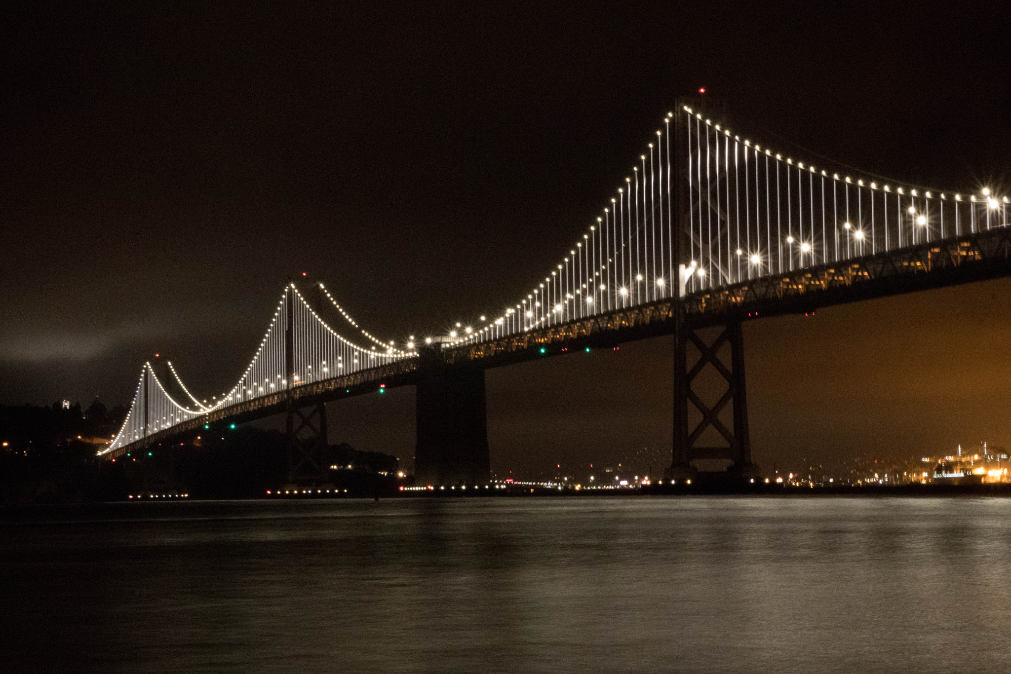 Canon EOS 80D sample photo. Lights of bay bridge photography