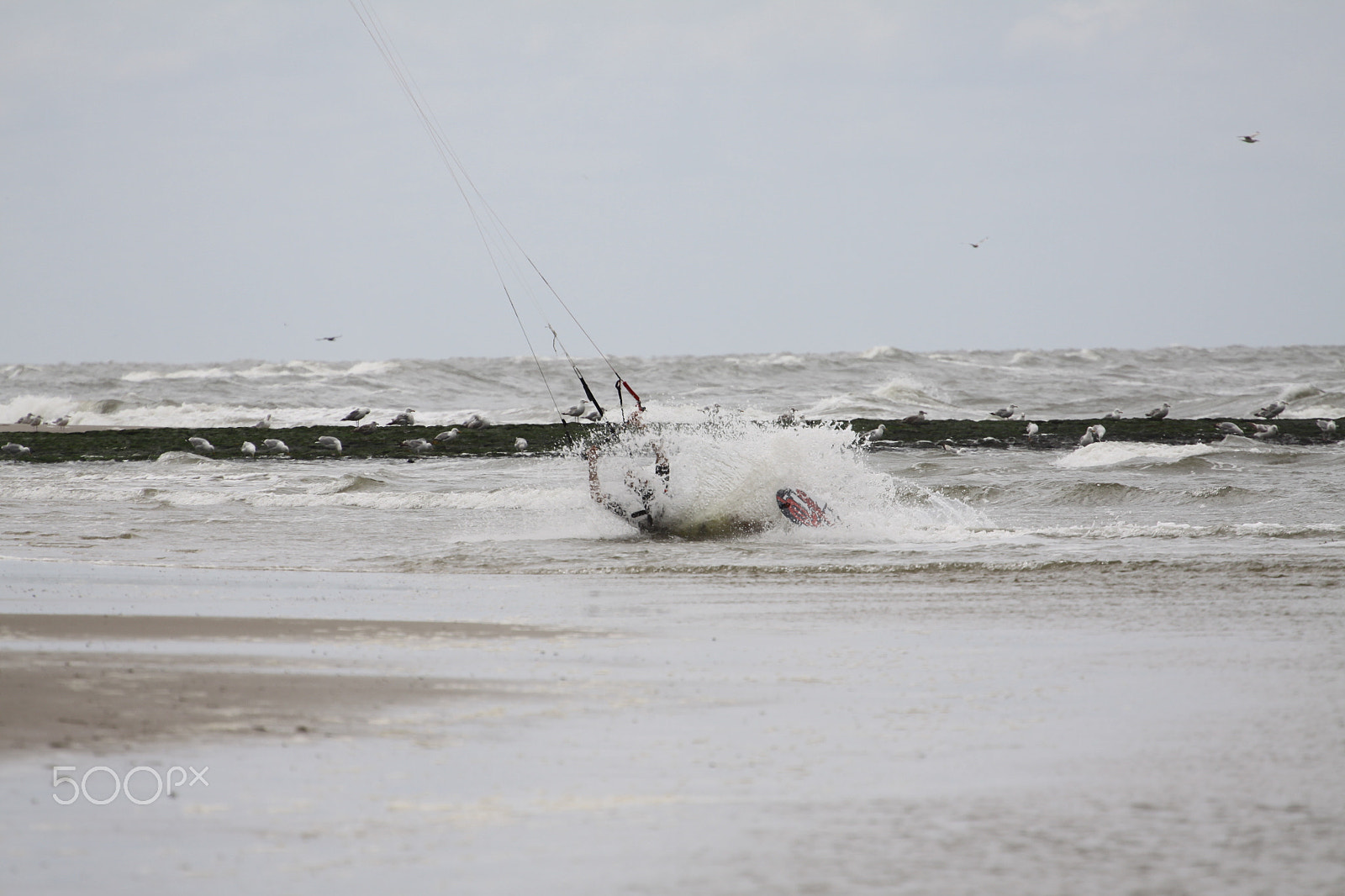 Canon EF 70-200mm F4L USM sample photo. Slide of a kite surfer photography