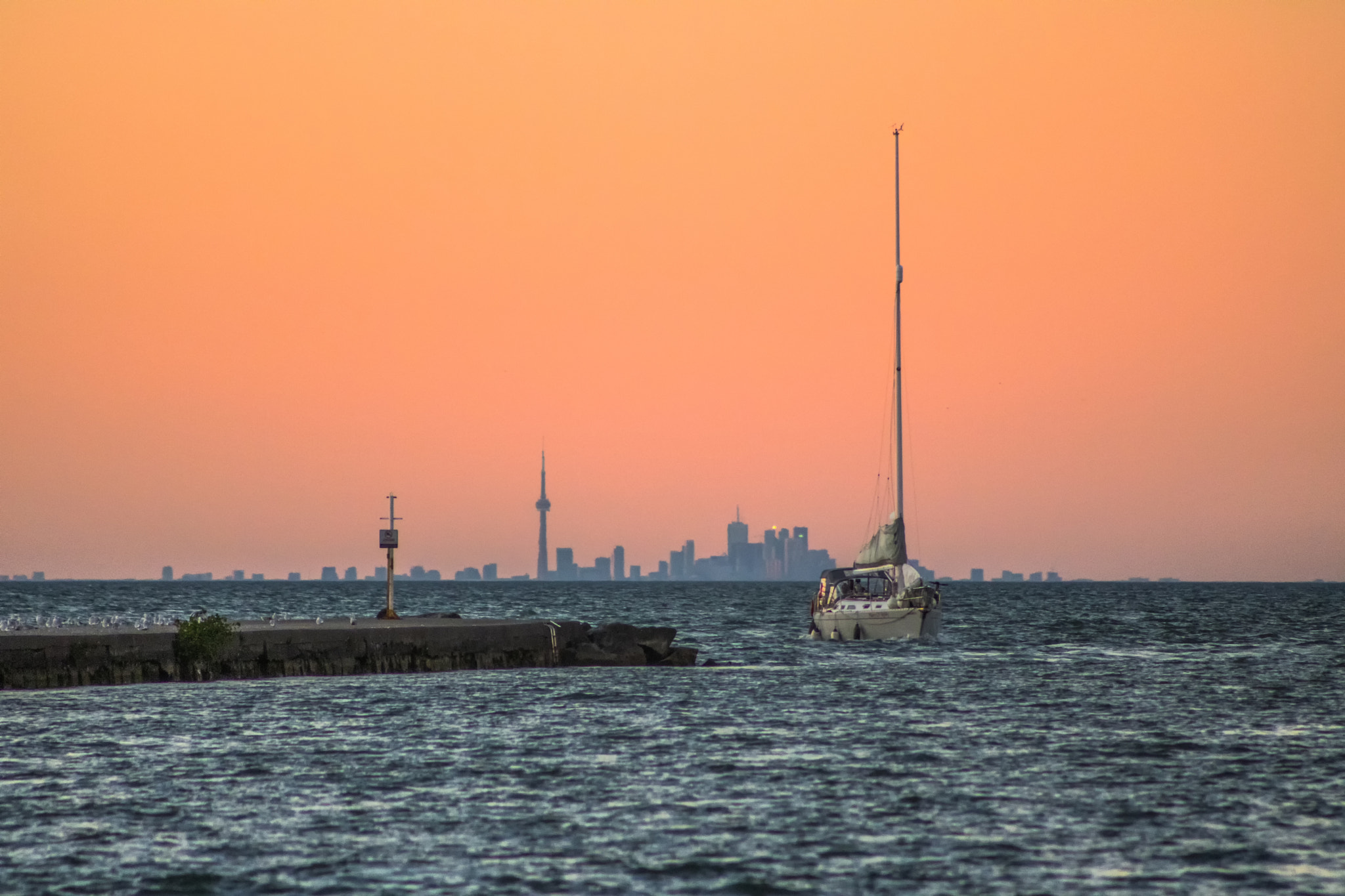 Canon EF 75-300mm f/4-5.6 USM sample photo. Sunset at port photography