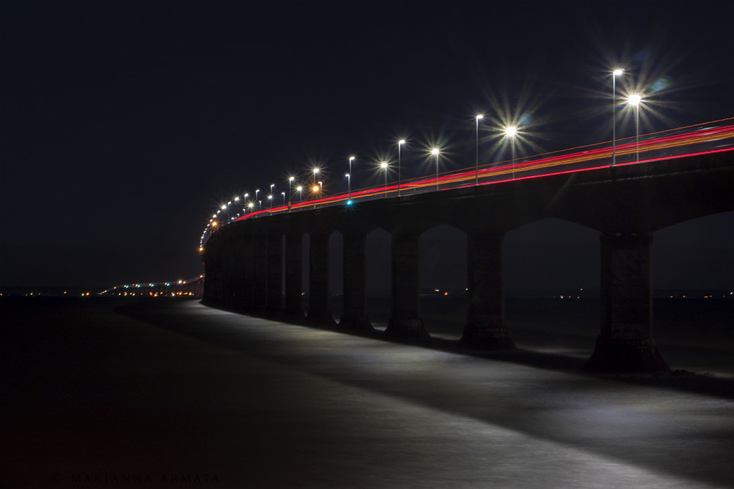 Panasonic Lumix DMC-GH4 sample photo. Confederation bridge at night photography