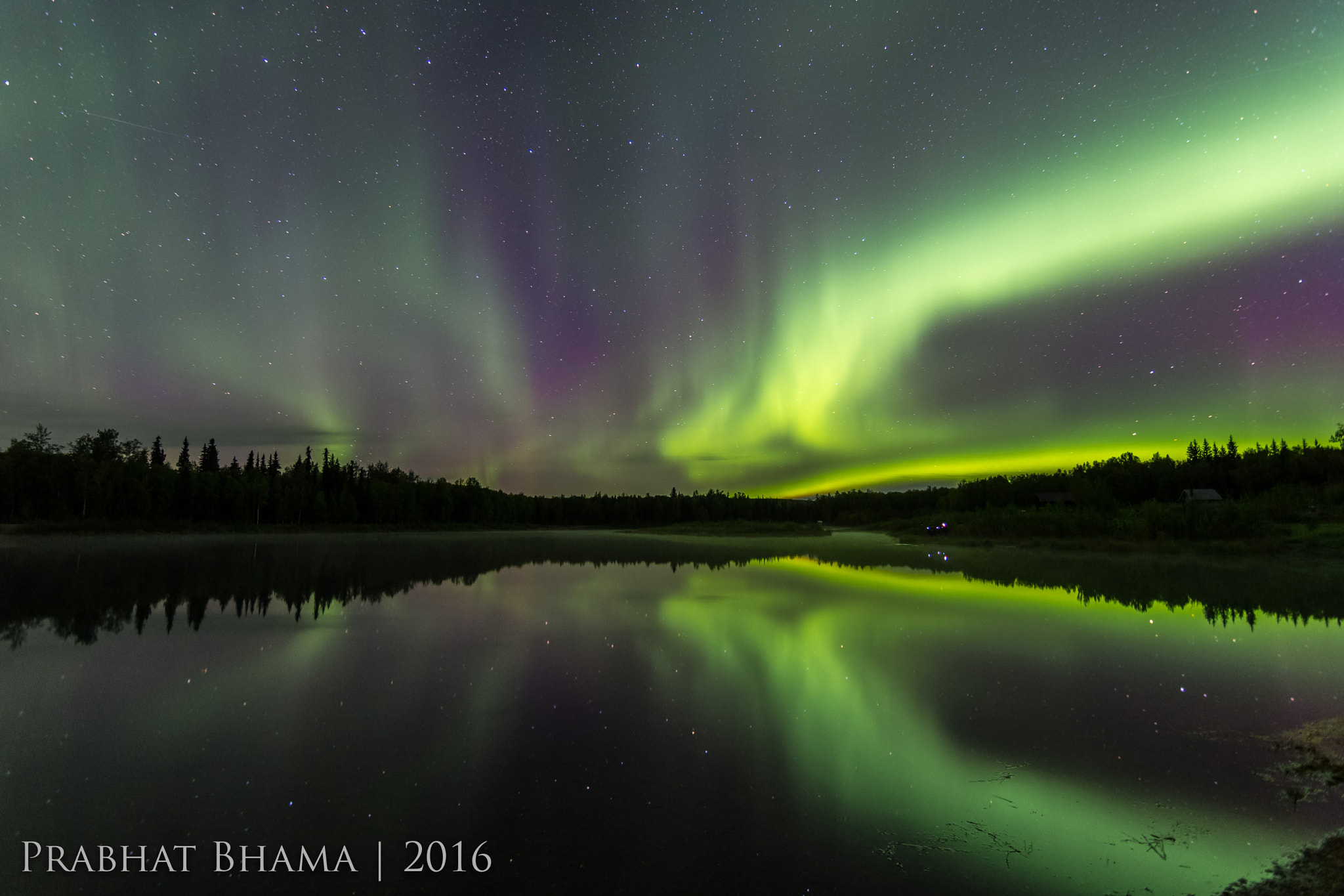 Nikon D500 sample photo. Aurora borealis over water photography