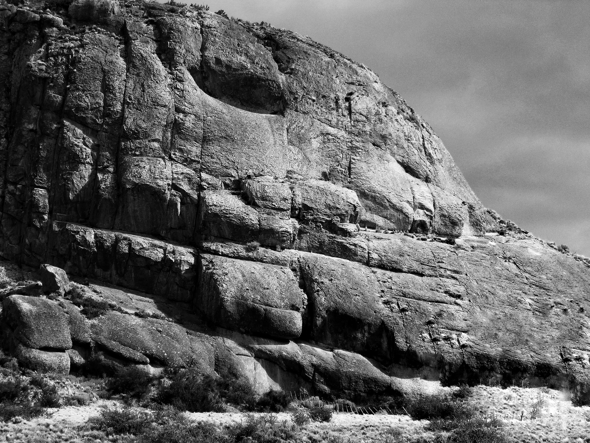 Olympus VG180,D770 sample photo. Rock bw photography