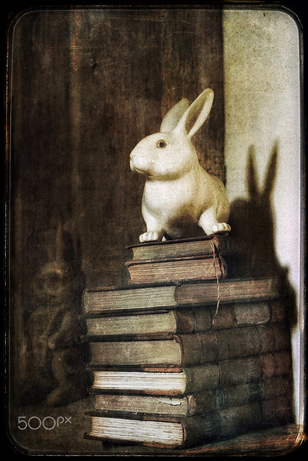 Sony a7S + Sony Vario Tessar T* FE 24-70mm F4 ZA OSS sample photo. Still life "bunny and the books" photography