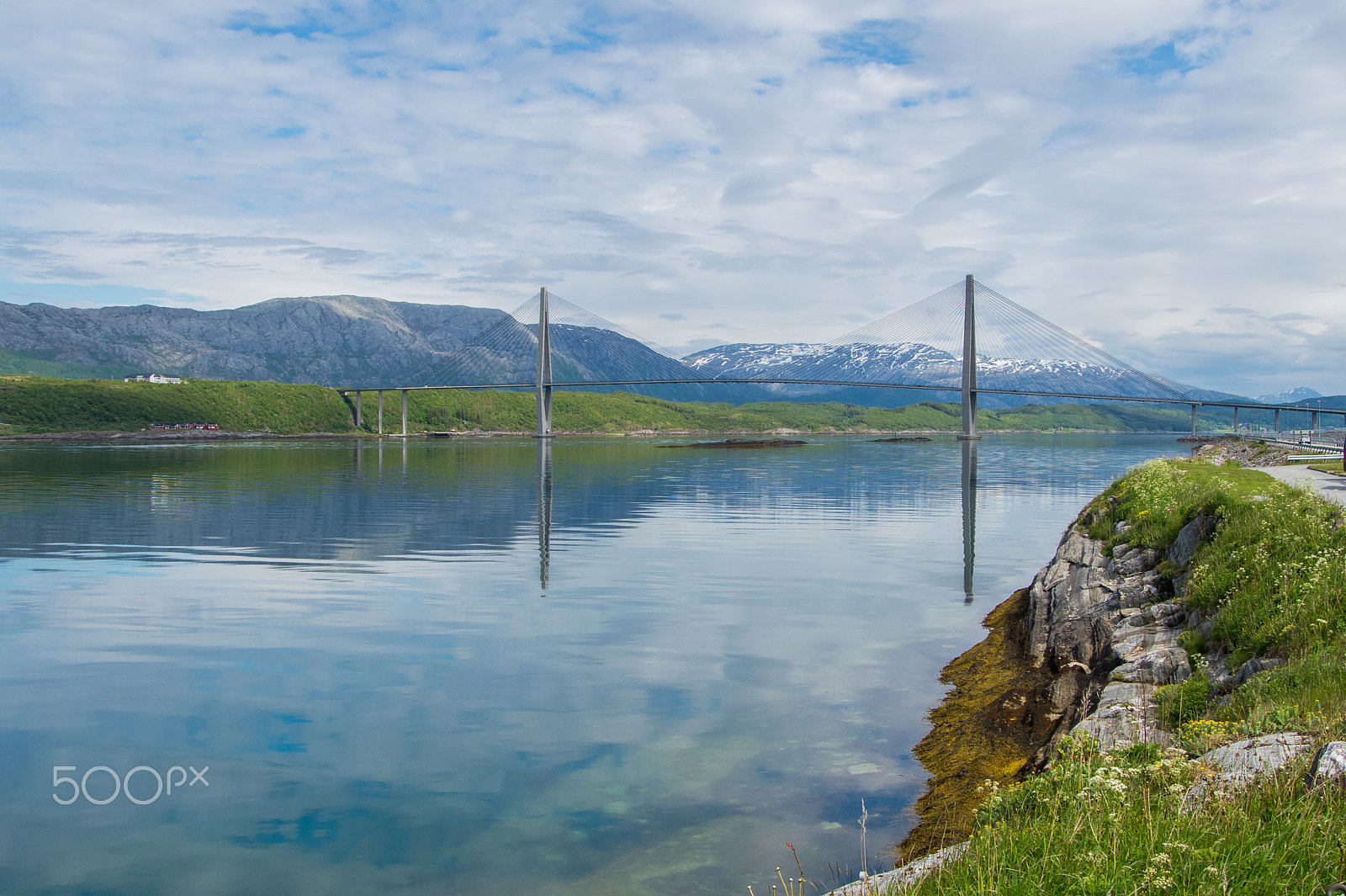 Sony SLT-A58 sample photo. Cable bridge sandnessjøen photography