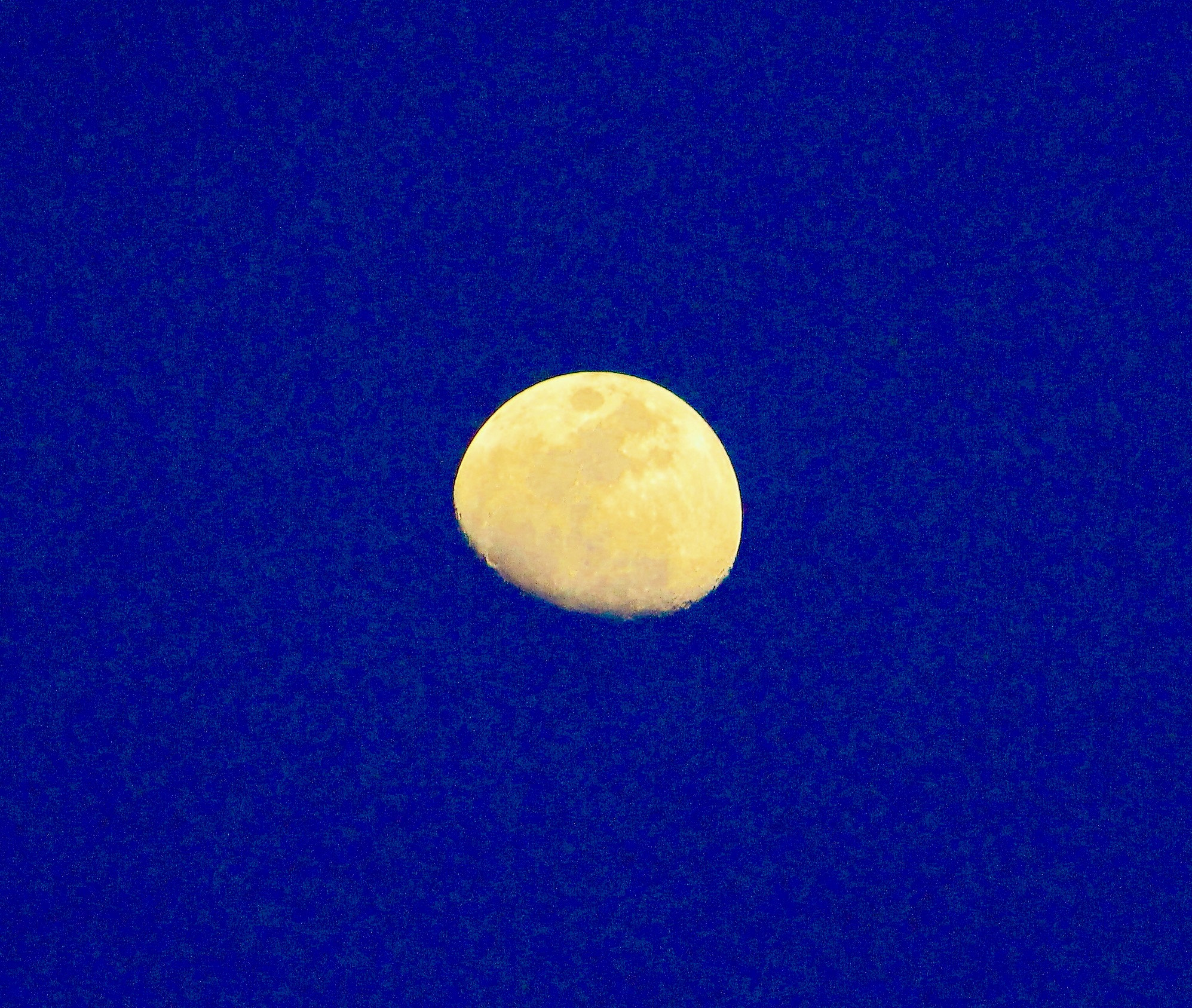 Canon EF75-300mm f/4-5.6 sample photo. Beautiful winter moon on clear cobalt blue arabian gulf sky photography