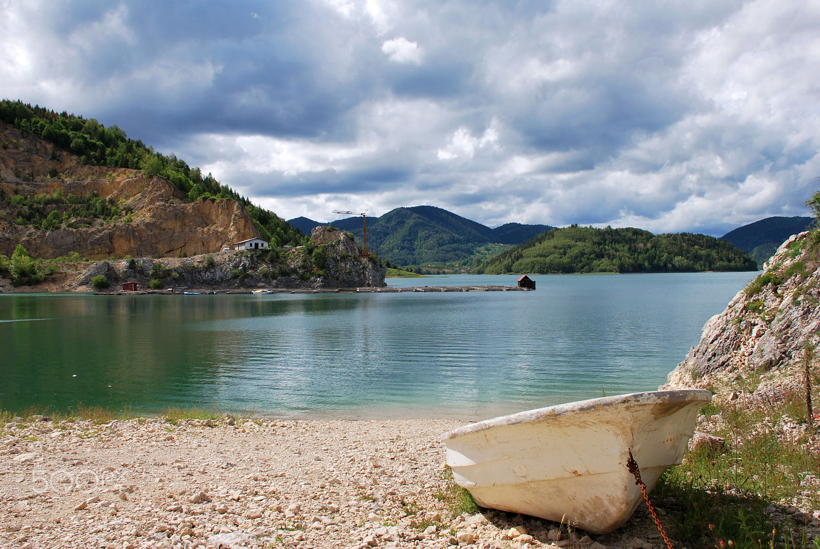 Nikon D60 sample photo. Boat on coast of the lake 01 photography