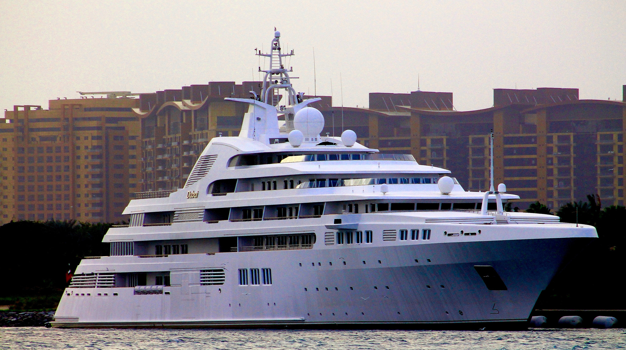 Canon EF75-300mm f/4-5.6 sample photo. Sheikh mo's yacht moored of his private island of the palm dubai photography