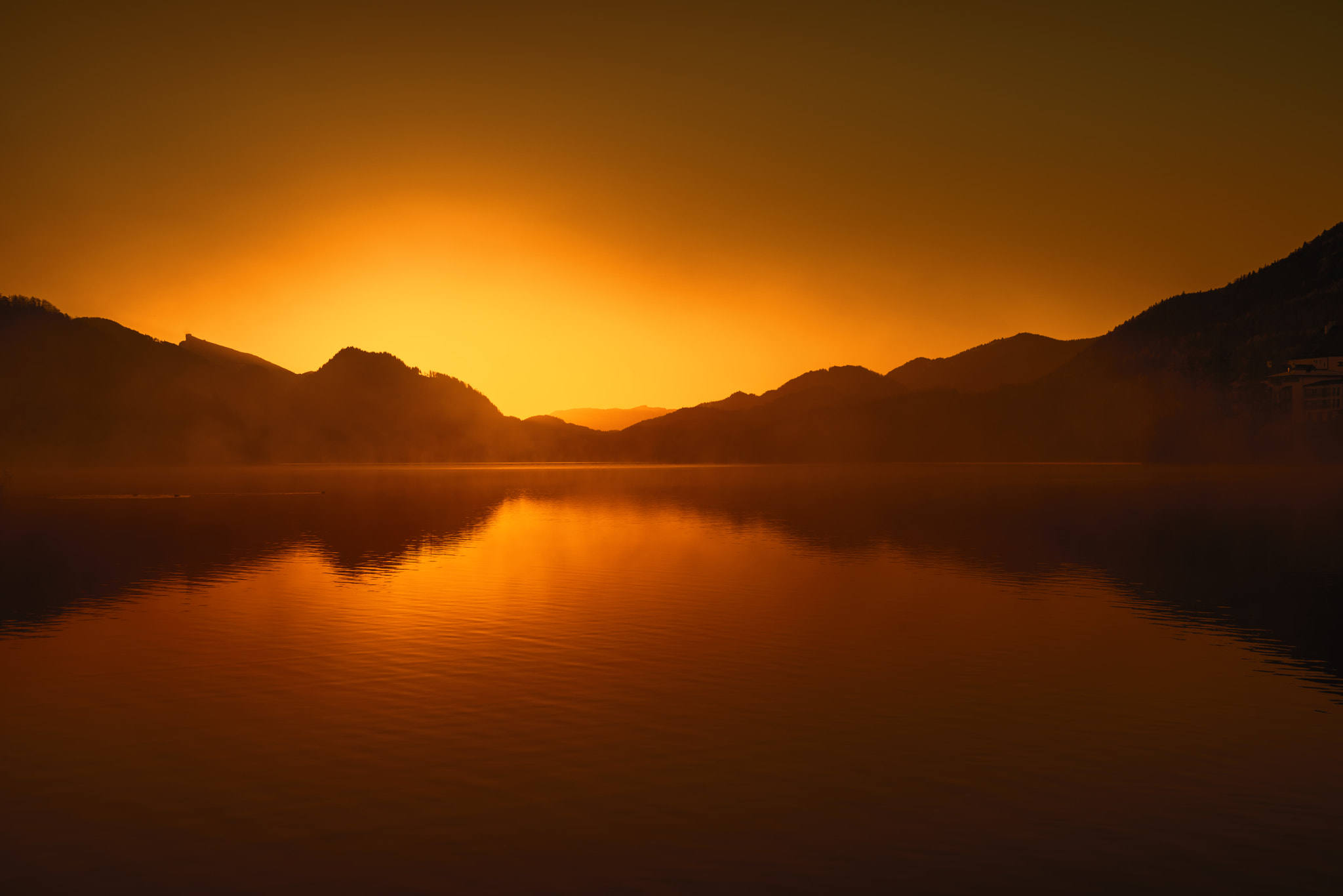 Nikon D800 + AF Zoom-Nikkor 24-120mm f/3.5-5.6D IF sample photo. Sunrise fuschlsee photography