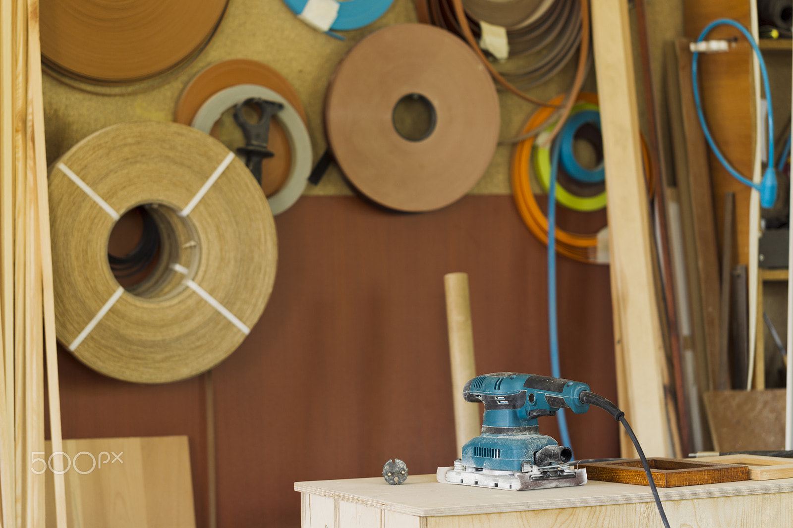 Canon EF 100mm F2.8L Macro IS USM sample photo. Furniture workshop, woodworking shop, interior photography