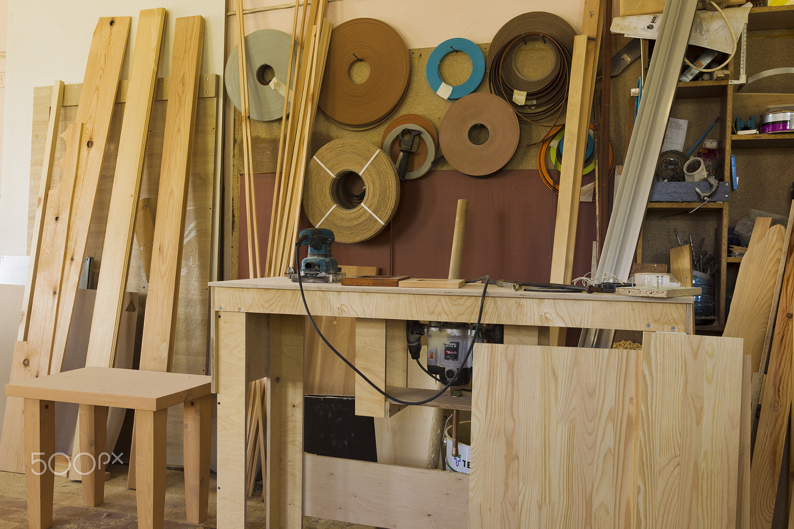 Canon EF 17-35mm f/2.8L sample photo. Furniture workshop, woodworking shop, interior photography