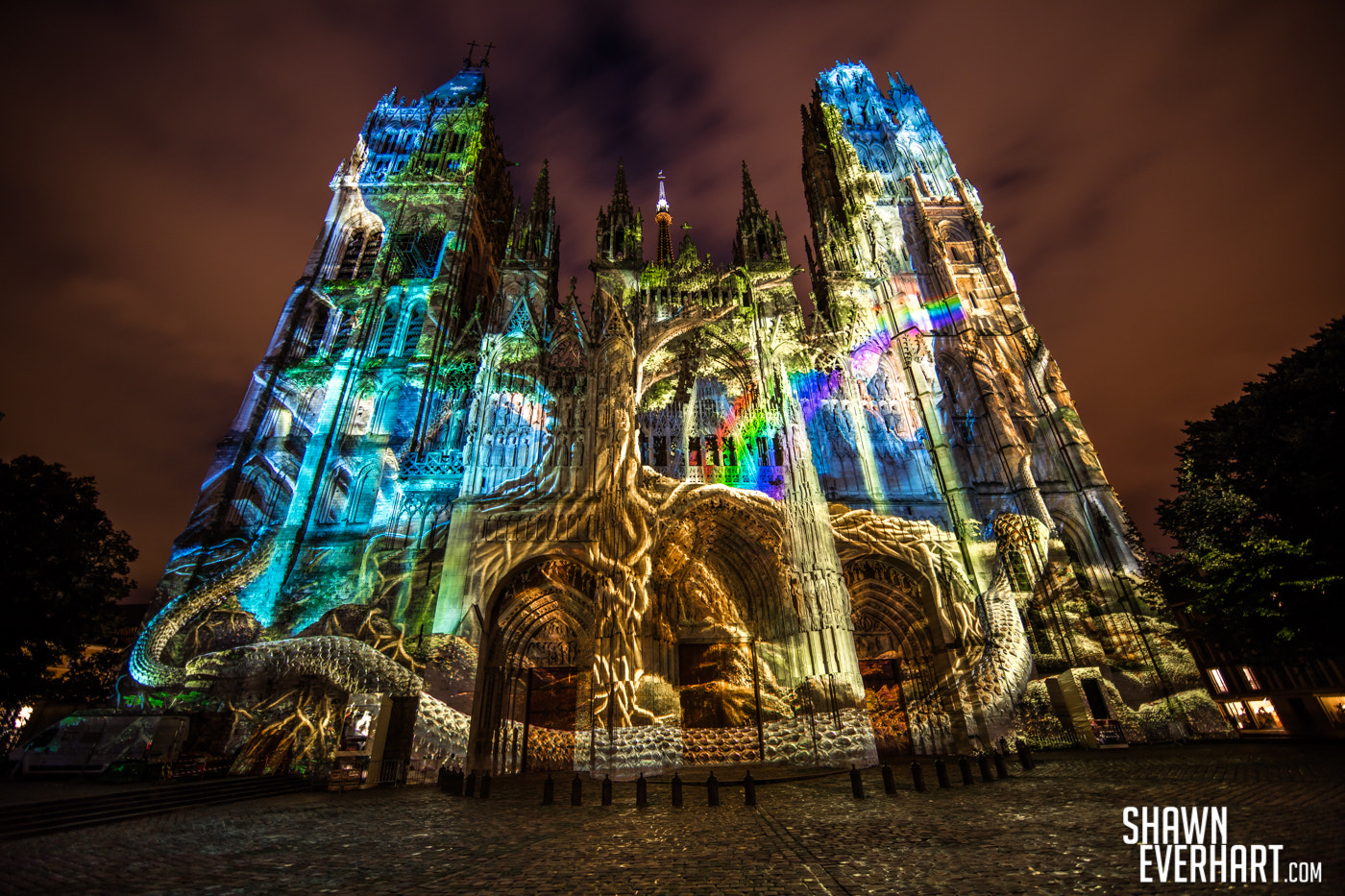 Canon EF 14mm F2.8L II USM sample photo. Rouen cathedral at night photography