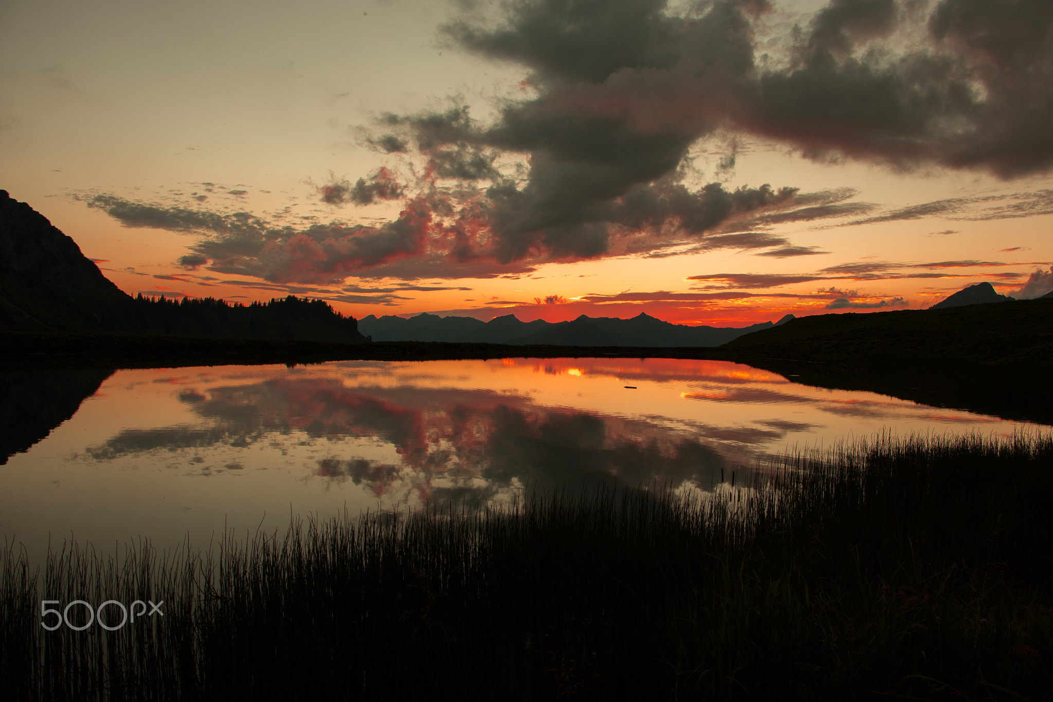 Sunset at a lake