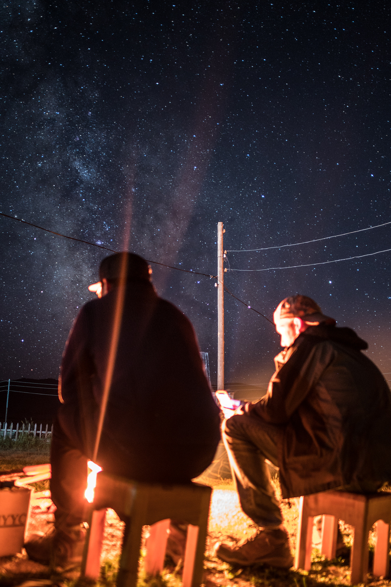 Sony Sonnar T* E 24mm F1.8 ZA sample photo. Campfire in mongolia photography