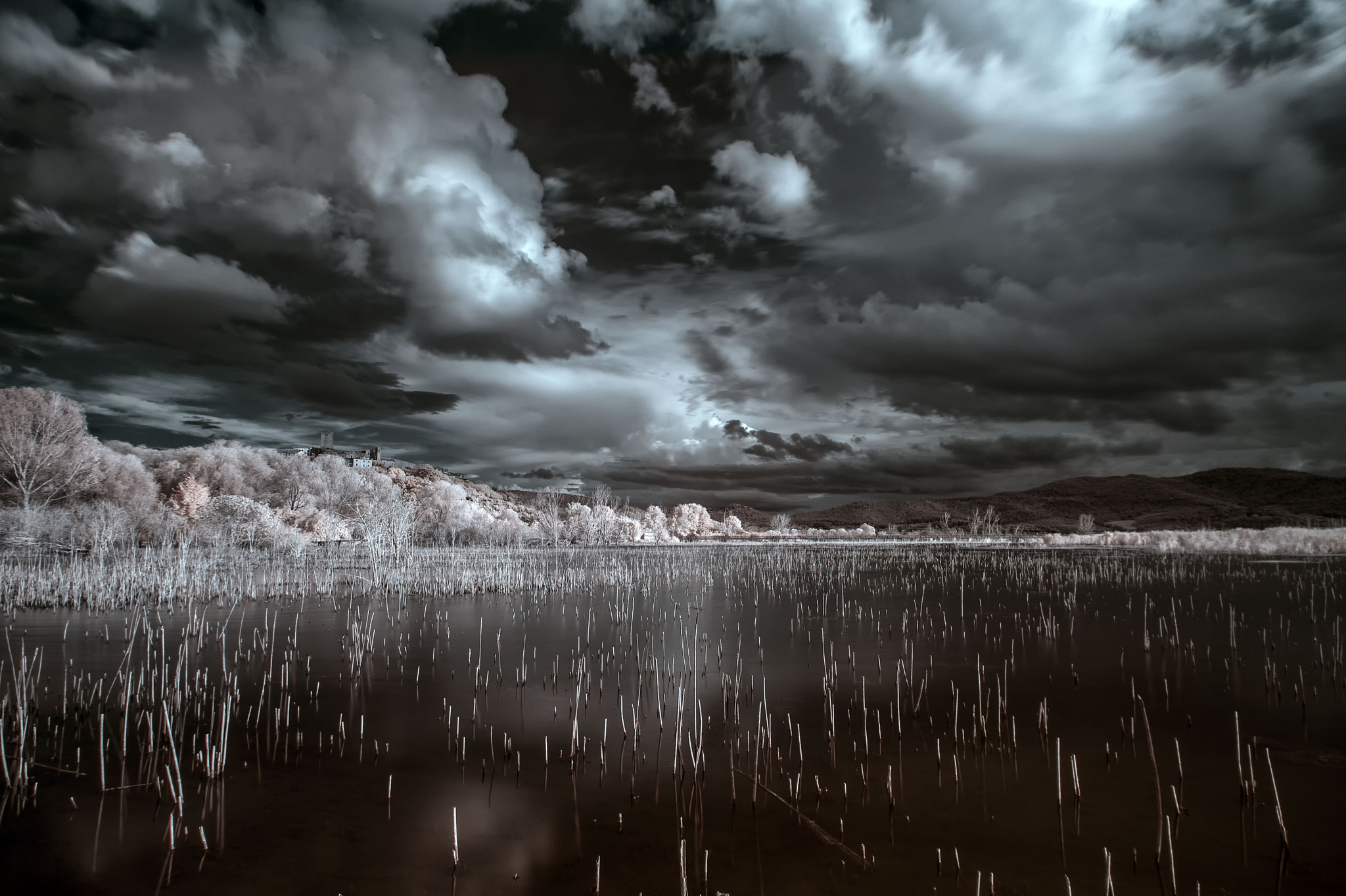 Pentax K-1 sample photo. Infrared lake photography