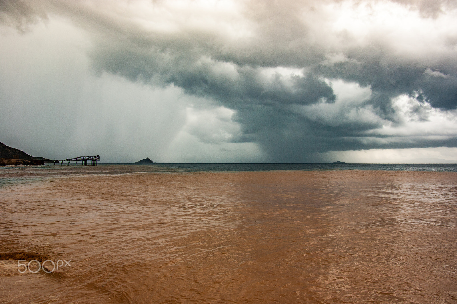 Pentax K-7 sample photo. Muddy sea after the storm photography