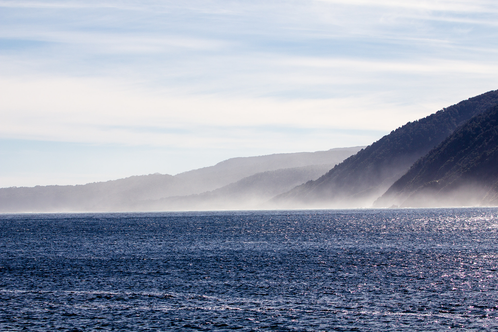 Canon EF 70-300mm F4-5.6L IS USM sample photo. Mist on the sea photography