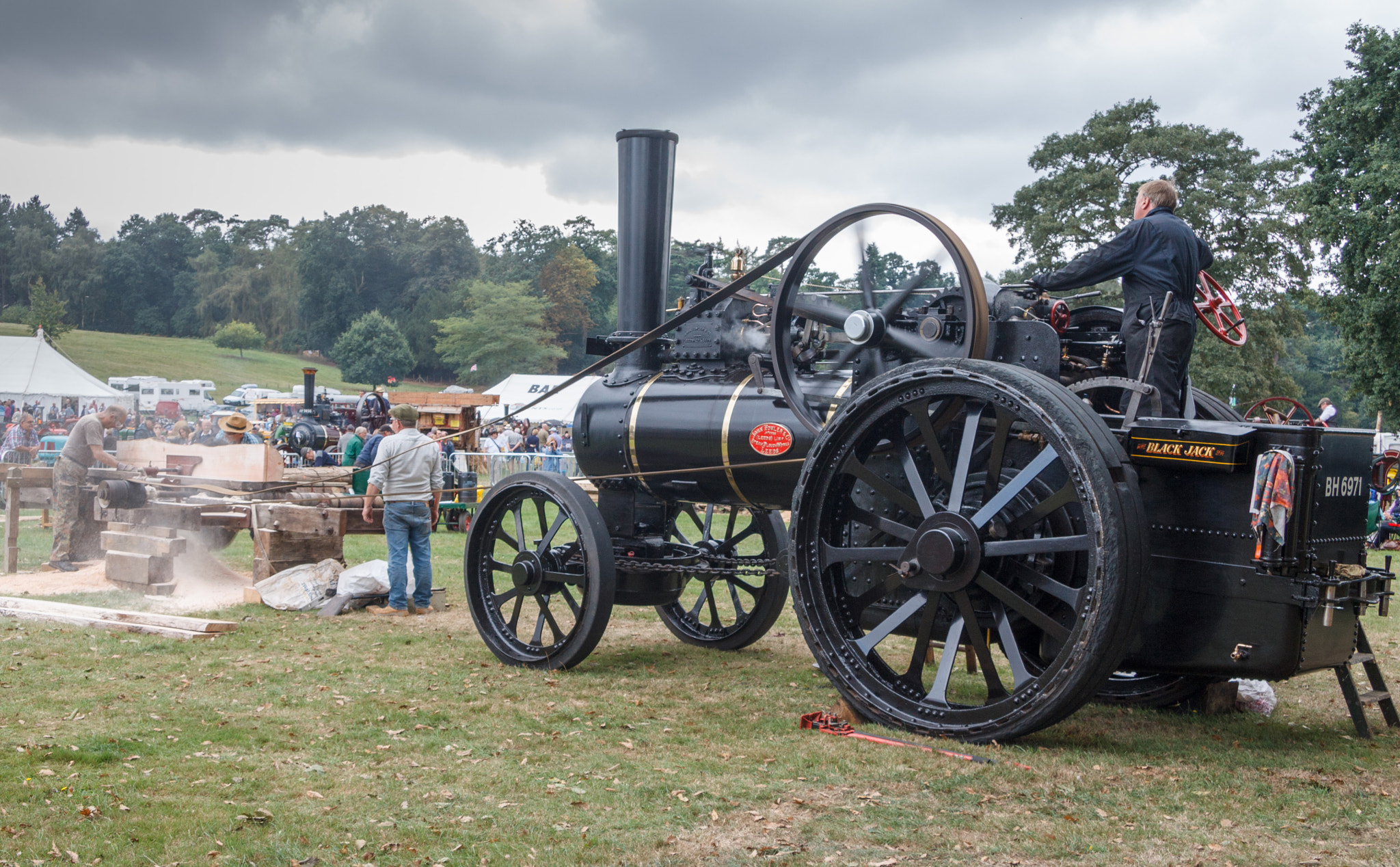 Canon EF-S 17-85mm F4-5.6 IS USM sample photo. Fowler steam engine black jack driving the wood saw photography