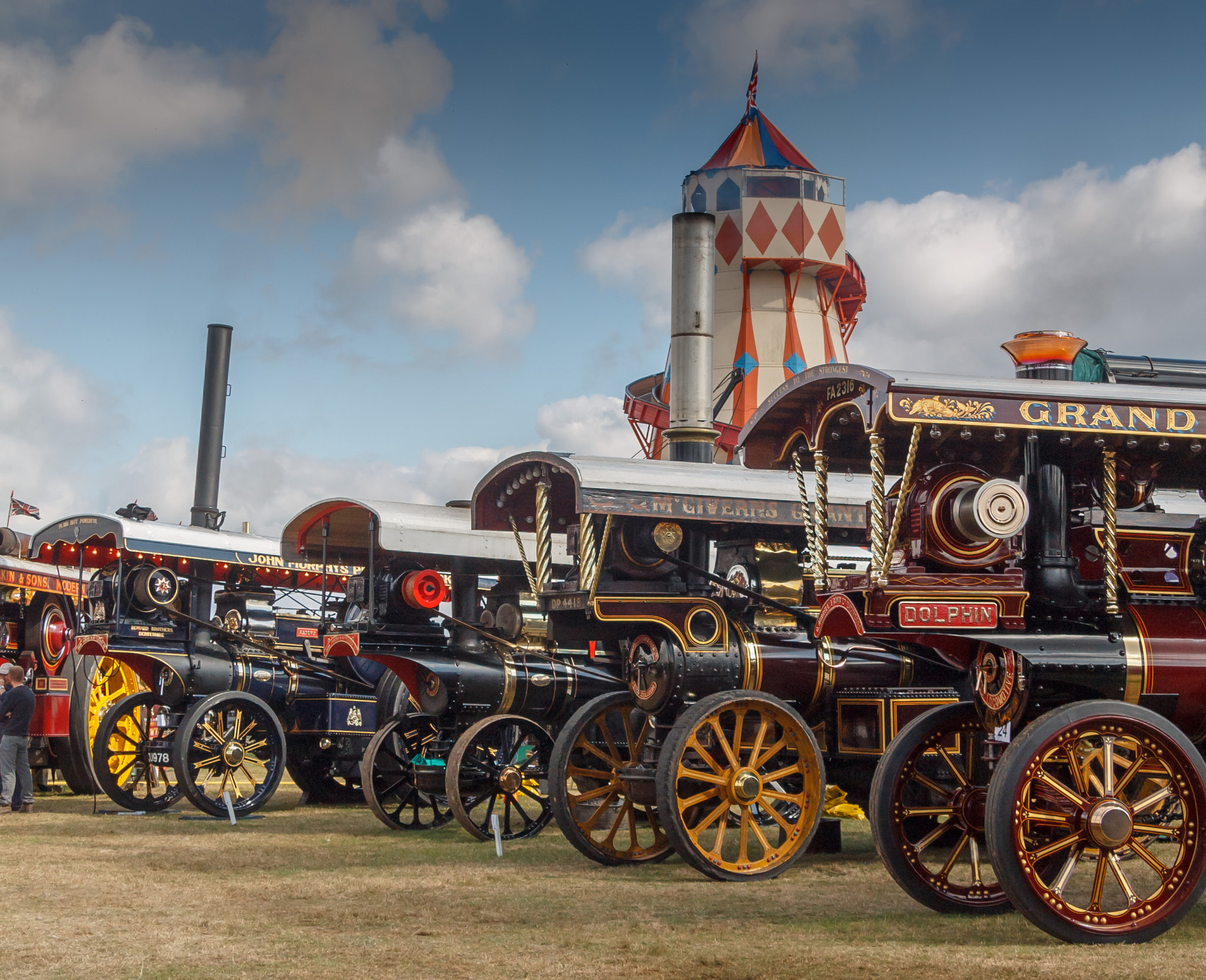 Canon EF-S 17-85mm F4-5.6 IS USM sample photo. Steam showmans traction engines in front of the helter selter photography