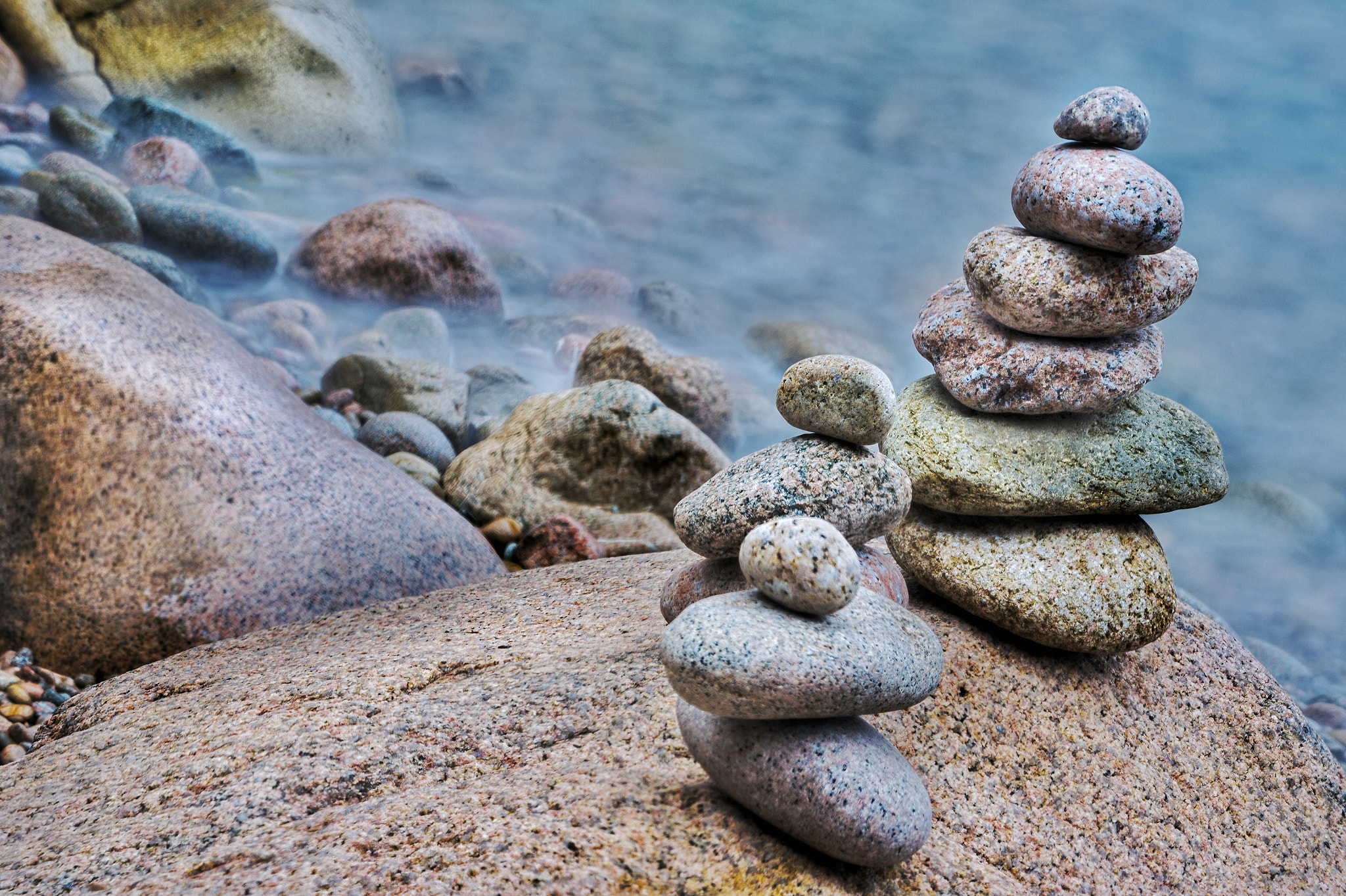 Sony Alpha DSLR-A550 sample photo. Stone stacks photography