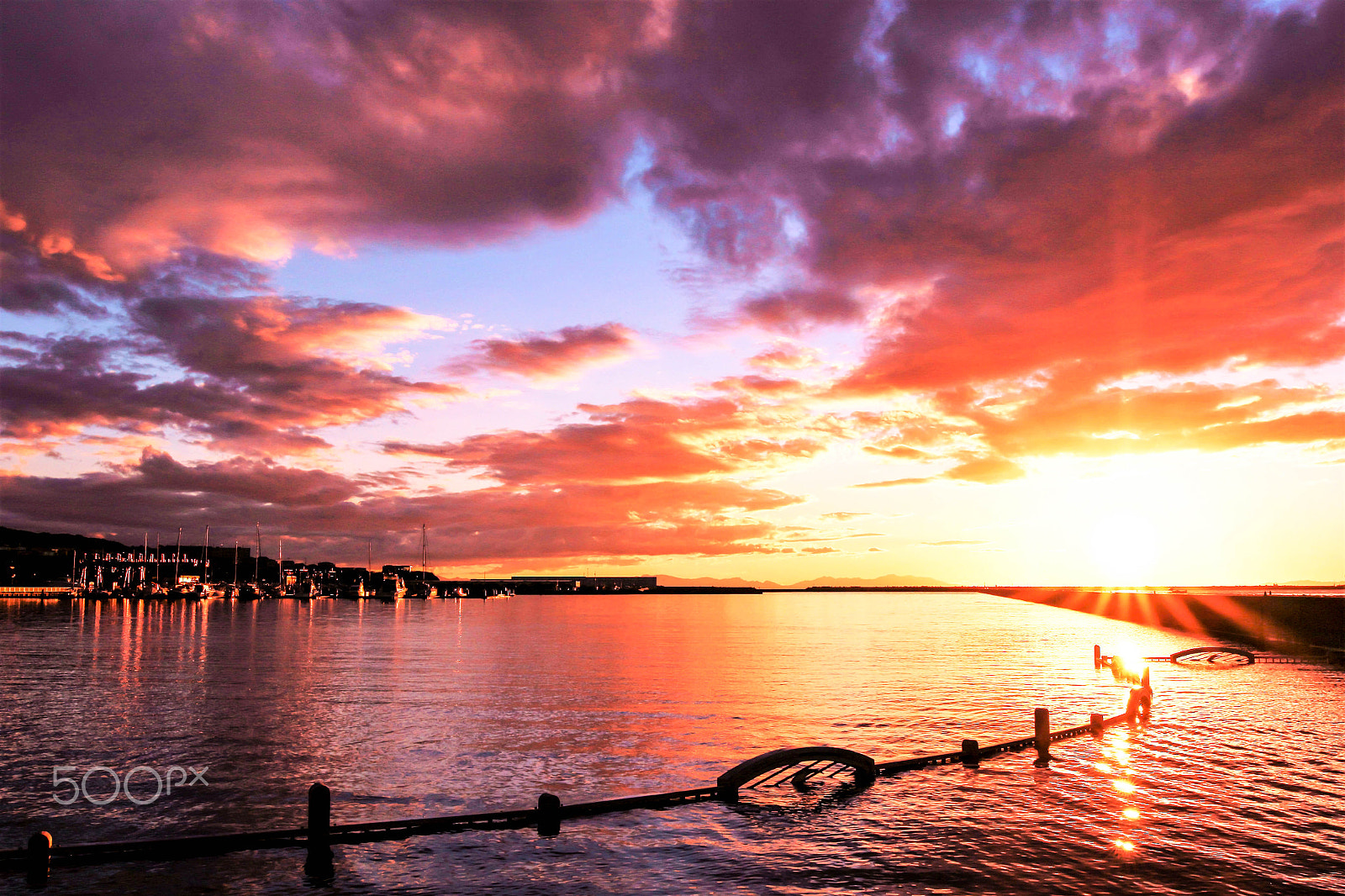 Sigma 20mm F1.4 DG HSM Art sample photo. Sunset harbor photography