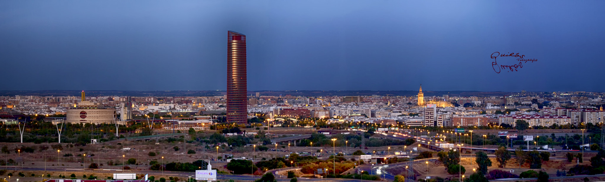 Canon EOS 30D + Canon EF 70-200mm F4L IS USM sample photo. Panoramica sevilla torre pelli photography