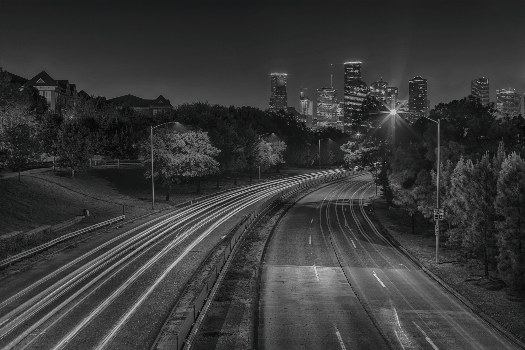 Pentax K-1 + Pentax smc FA 43mm F1.9 Limited sample photo. Houston b&w photography