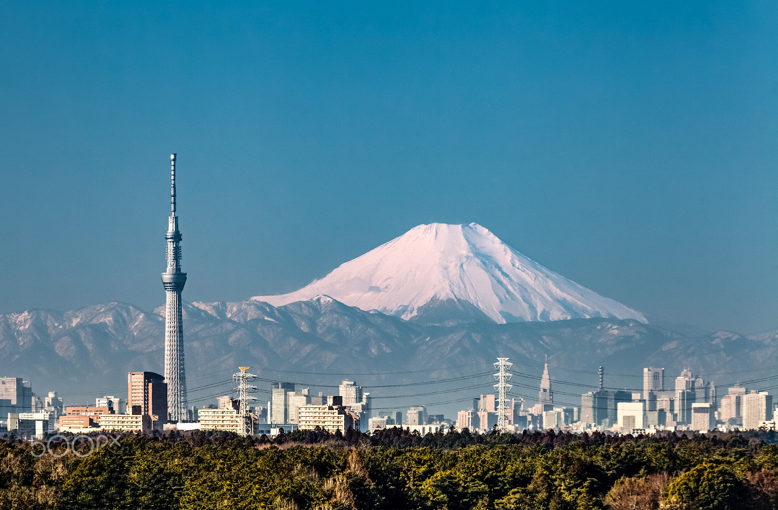 Canon EF 70-200mm F2.8L IS II USM sample photo. Tokyo city view and mountain fuji in winter photography