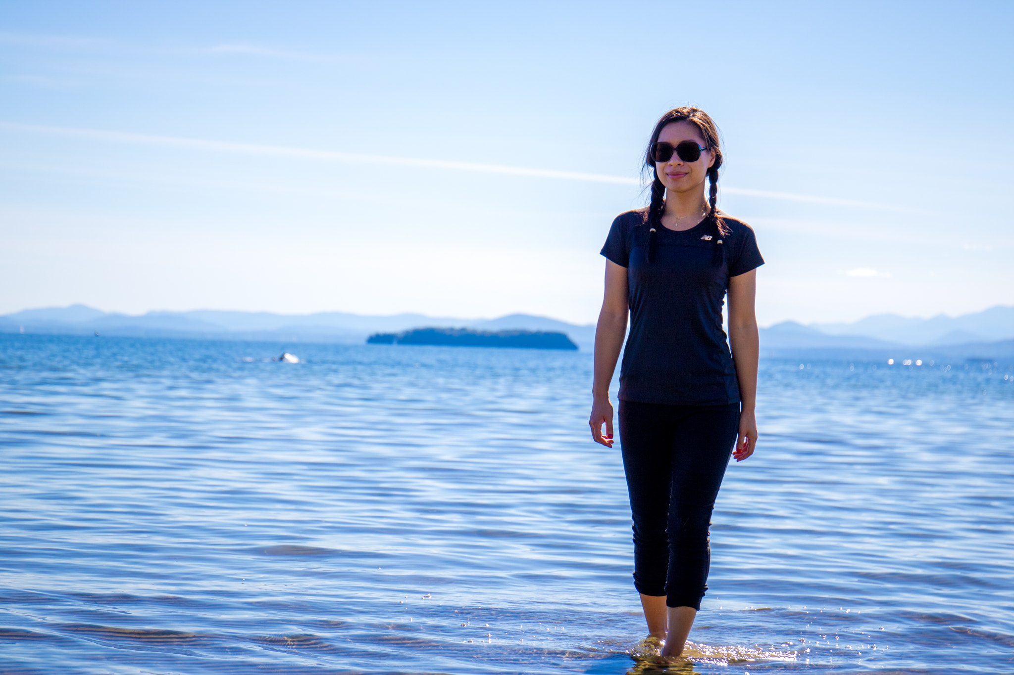 Canon EF 24-70mm F4L IS USM sample photo. Girl walking on water photography