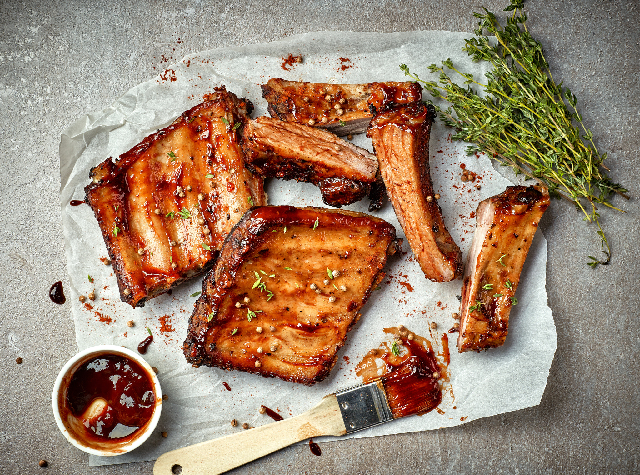 Phase One P65+ sample photo. Grilled pork ribs photography