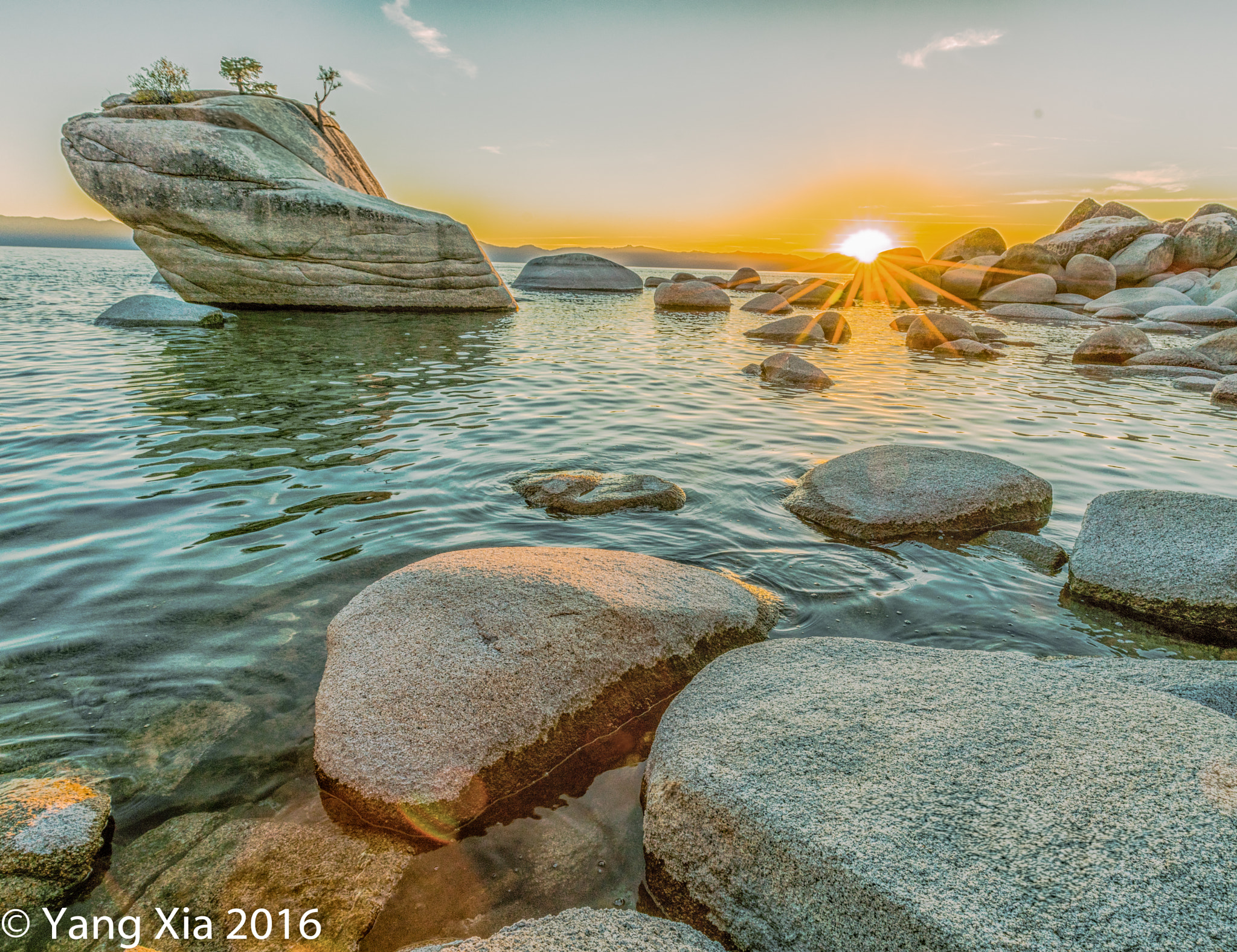 Sony a7R + Canon EF 16-35mm F4L IS USM sample photo. Lake tahoe sunset photography