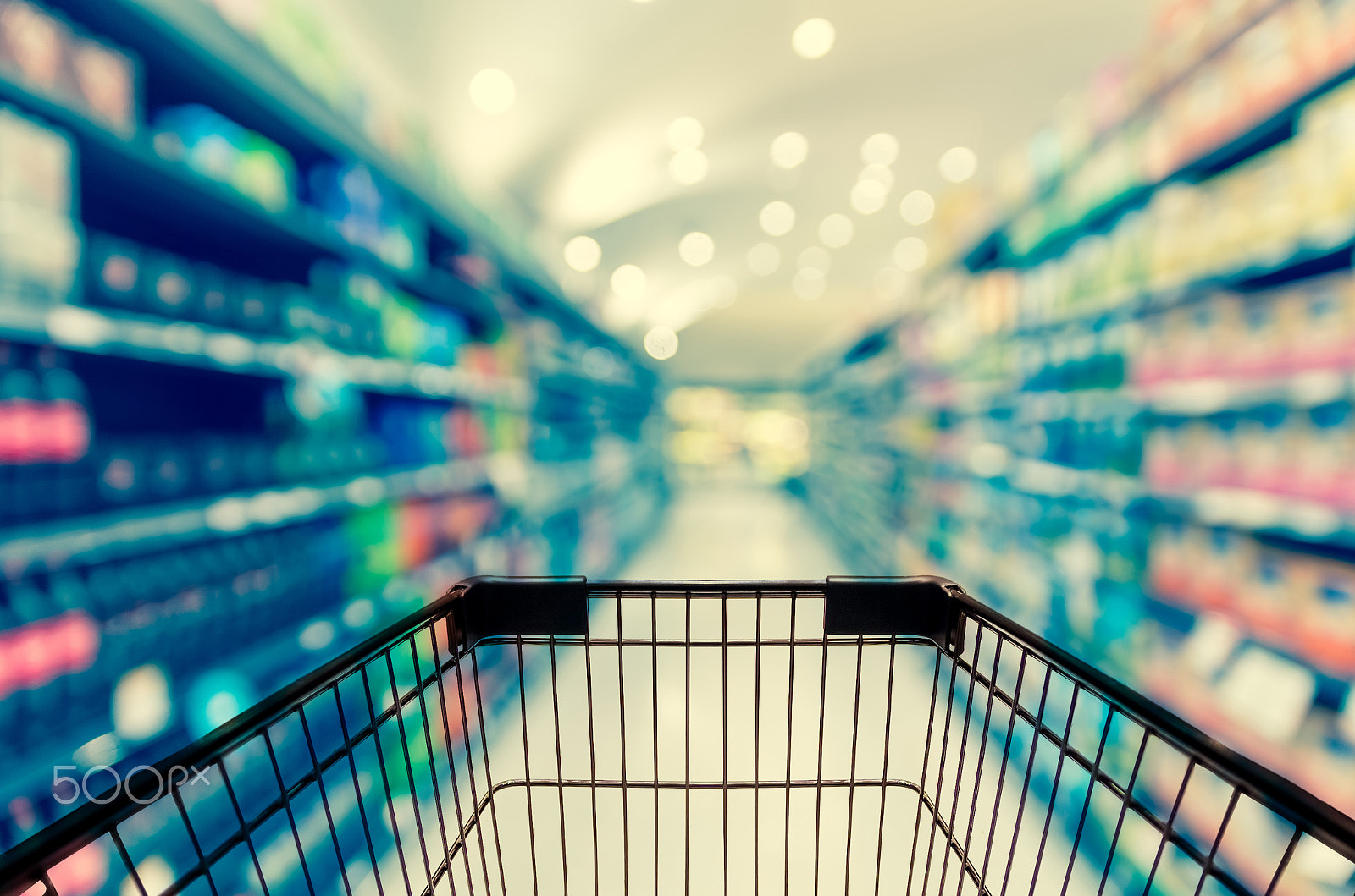 Pentax K-5 IIs sample photo. Abstract blurred photo of store with trolley in department store photography