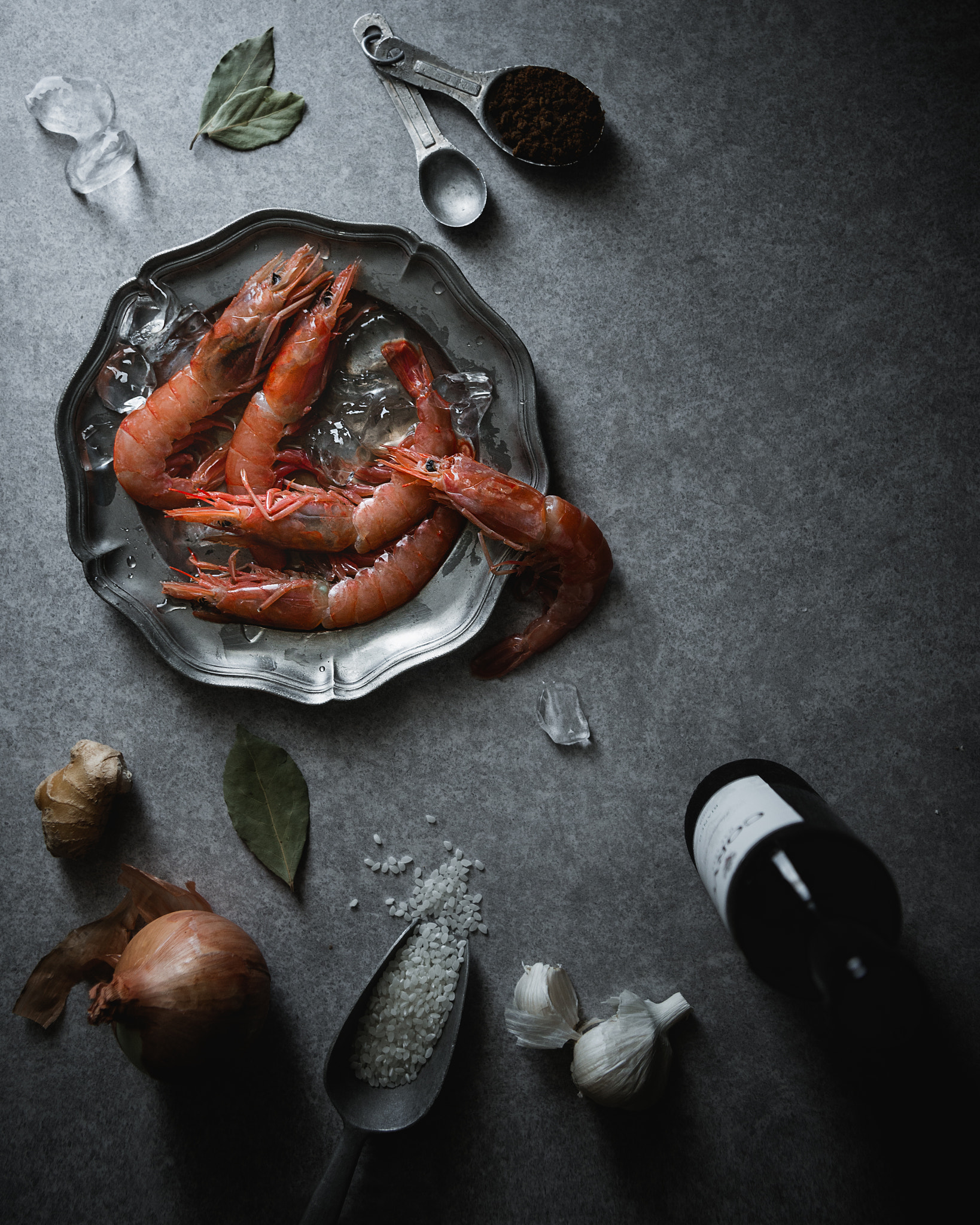 Nikon AF-S Nikkor 24-70mm F2.8E ED VR sample photo. Raw shrimps on the table photography