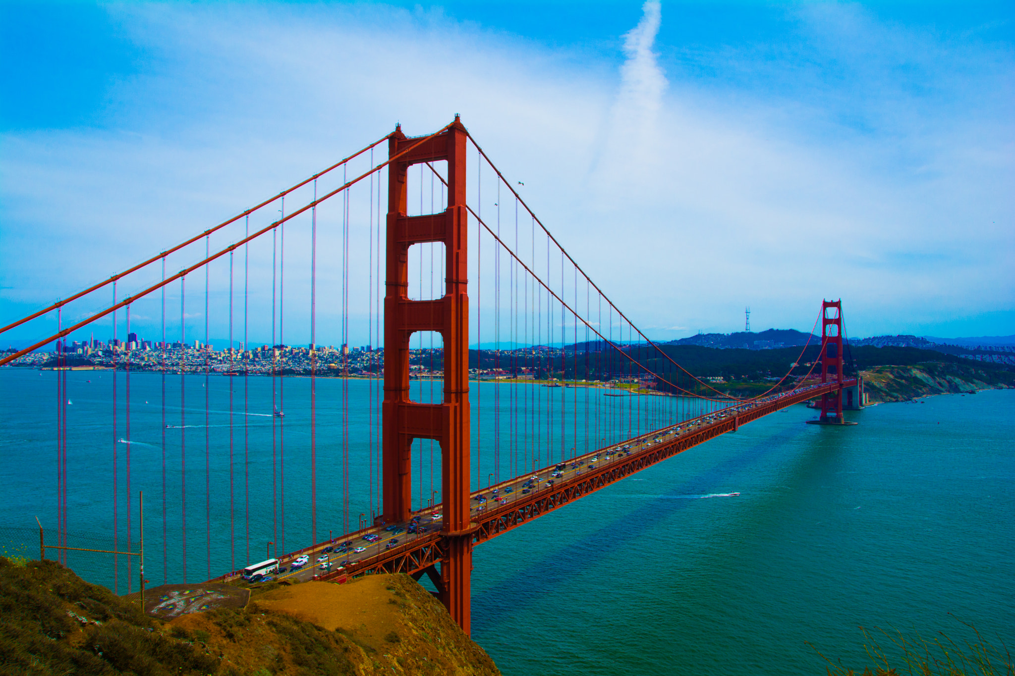 Nikon D7100 + Sigma 18-200mm F3.5-6.3 II DC OS HSM sample photo. Golden gate san francisco photography