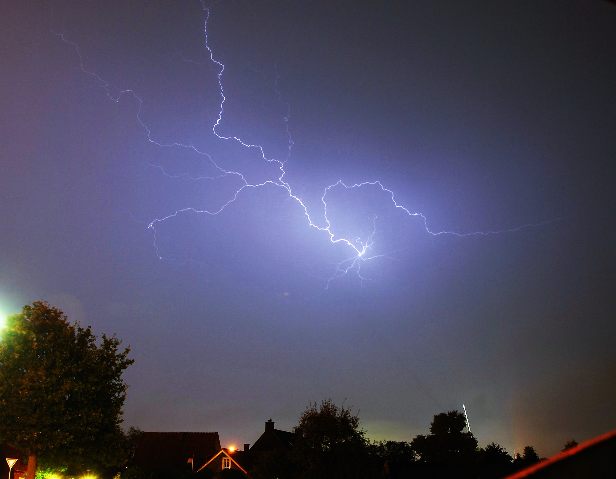 Nikon D60 sample photo. Lightning over a small village. first 'stormchase'. photography