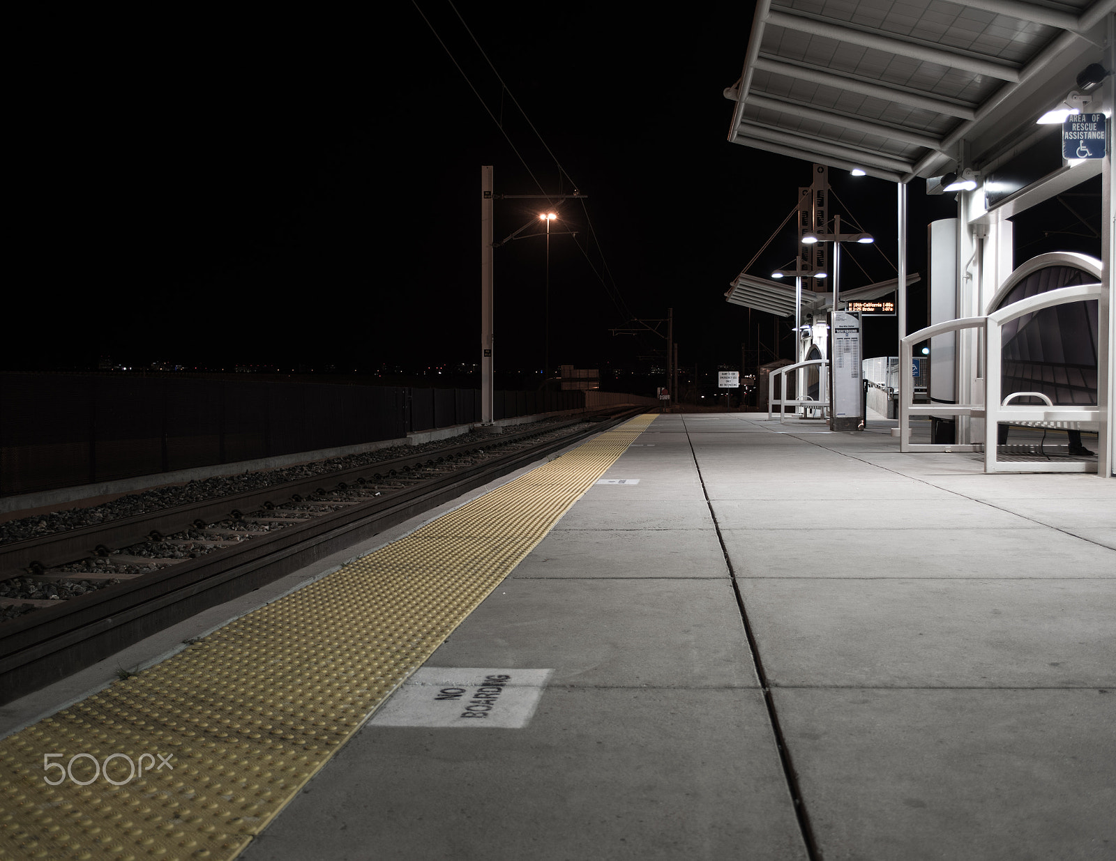 Nikon D5500 sample photo. Urban light rail station at night photography