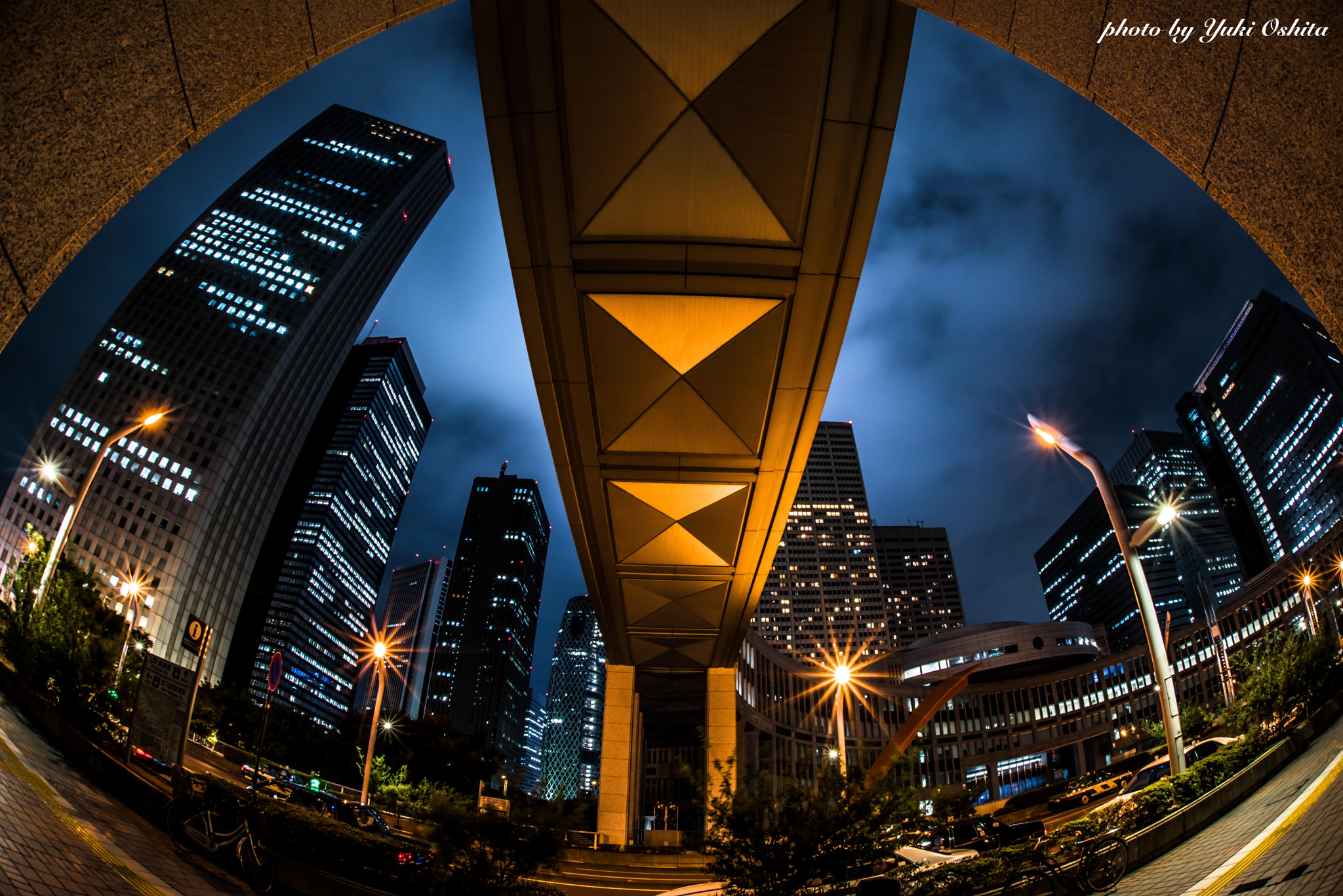 Nikon D810 + Sigma 15mm F2.8 EX DG Diagonal Fisheye sample photo. Shinjuku symmetry photography