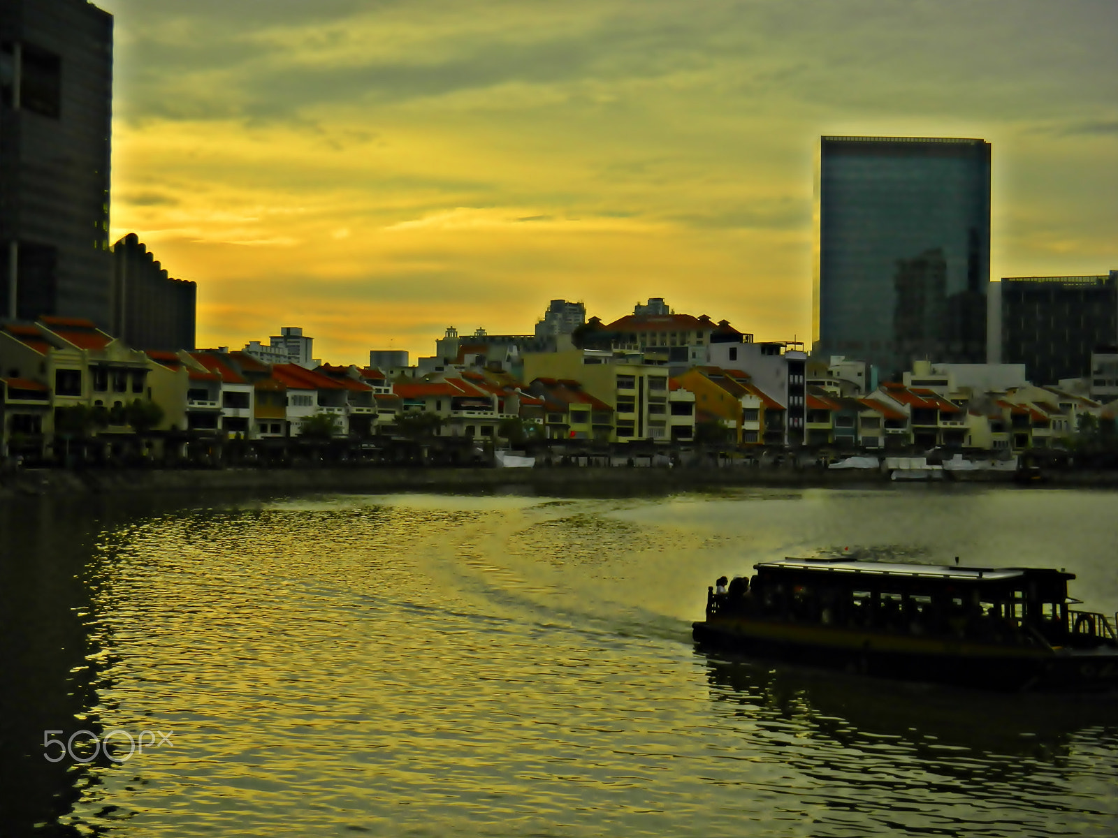 Nikon Coolpix S1200pj sample photo. A singapore river sun-set photography