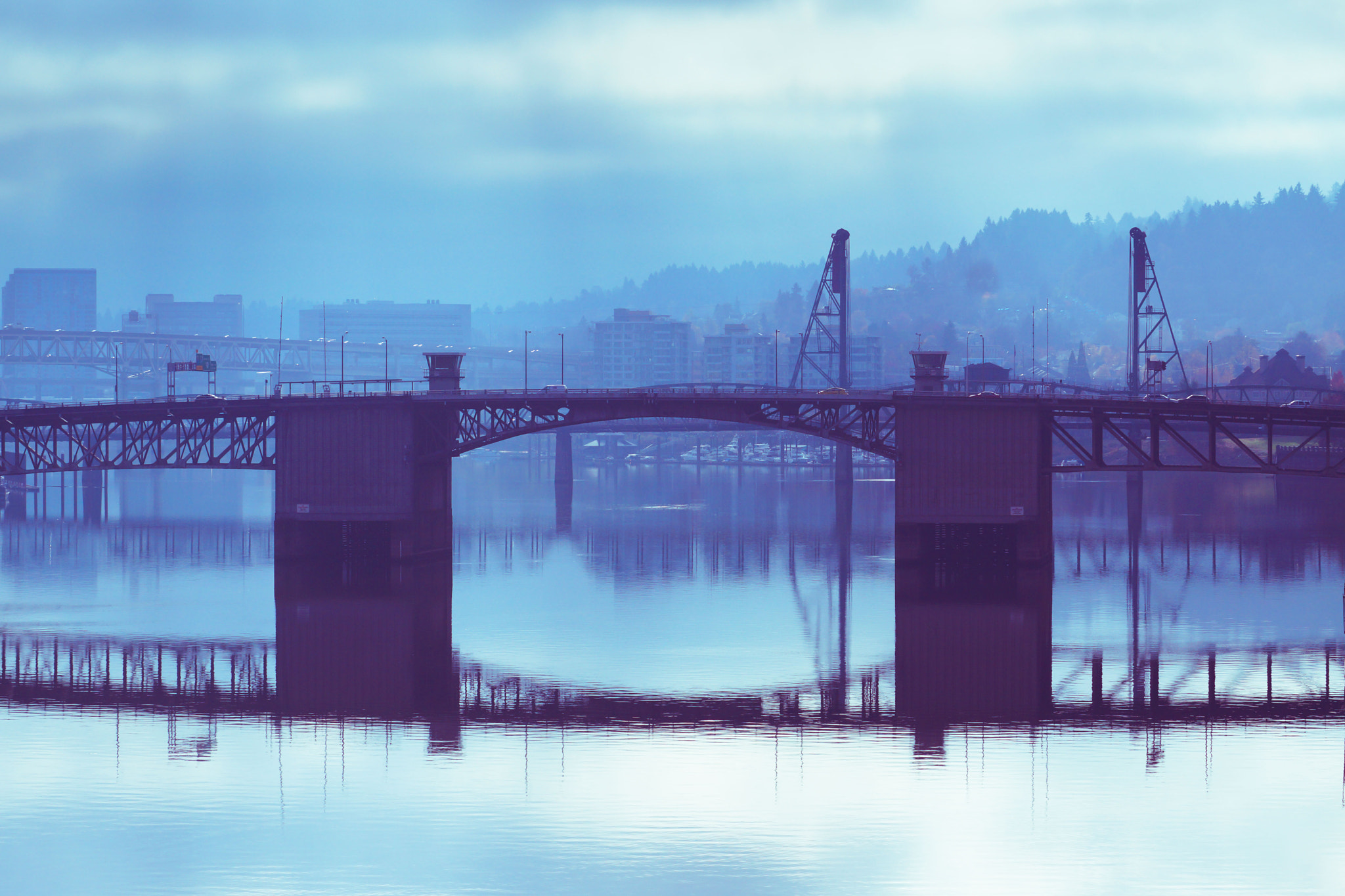 Sony SLT-A77 sample photo. Portland's steel bridge photography