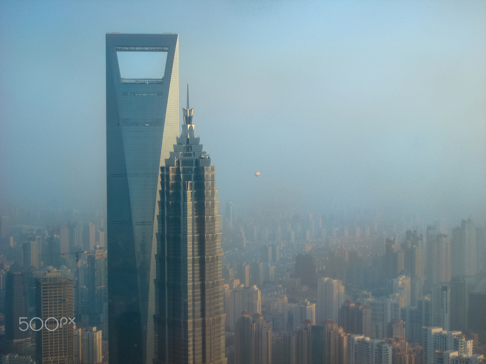 Canon POWERSHOT SD1000 sample photo. Jin mao tower among the smog photography