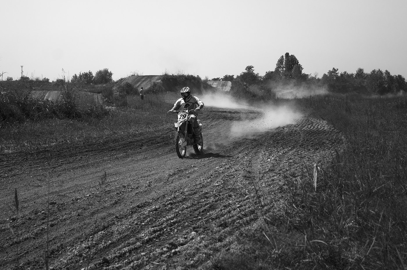 Sony SLT-A35 sample photo. Motocross black&white photography