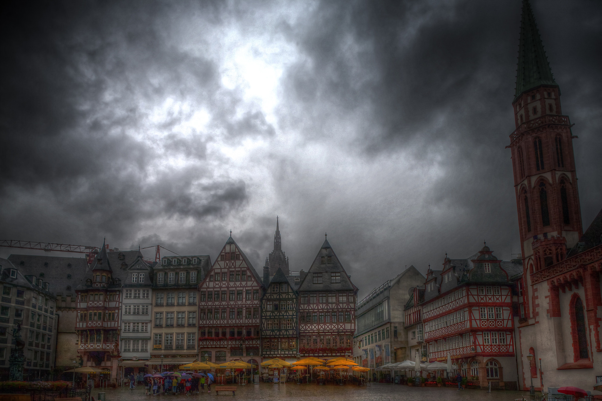 Canon EOS 5D + Canon TS-E 24mm f/3.5L sample photo. Stormy weather over old frankfurt. photography