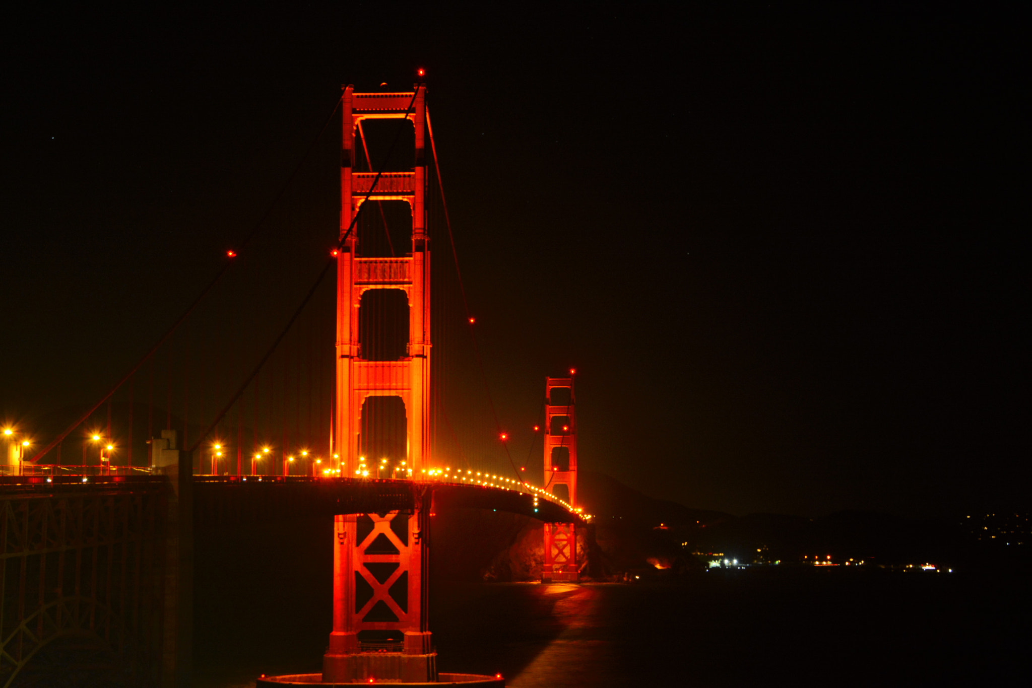 Nikon D7100 + Sigma 18-250mm F3.5-6.3 DC OS HSM sample photo. Golden gate bridge at night photography