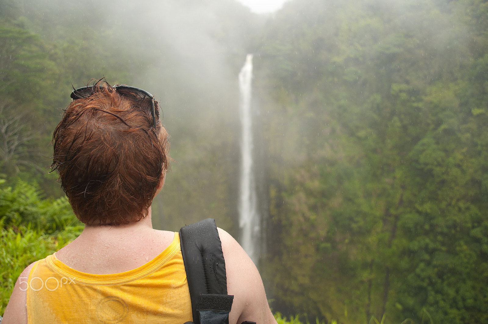Sigma 28-300mm F3.5-6.3 DG Macro sample photo. Enjoying tropical waterfall at big island of hawaii on a rainy d photography