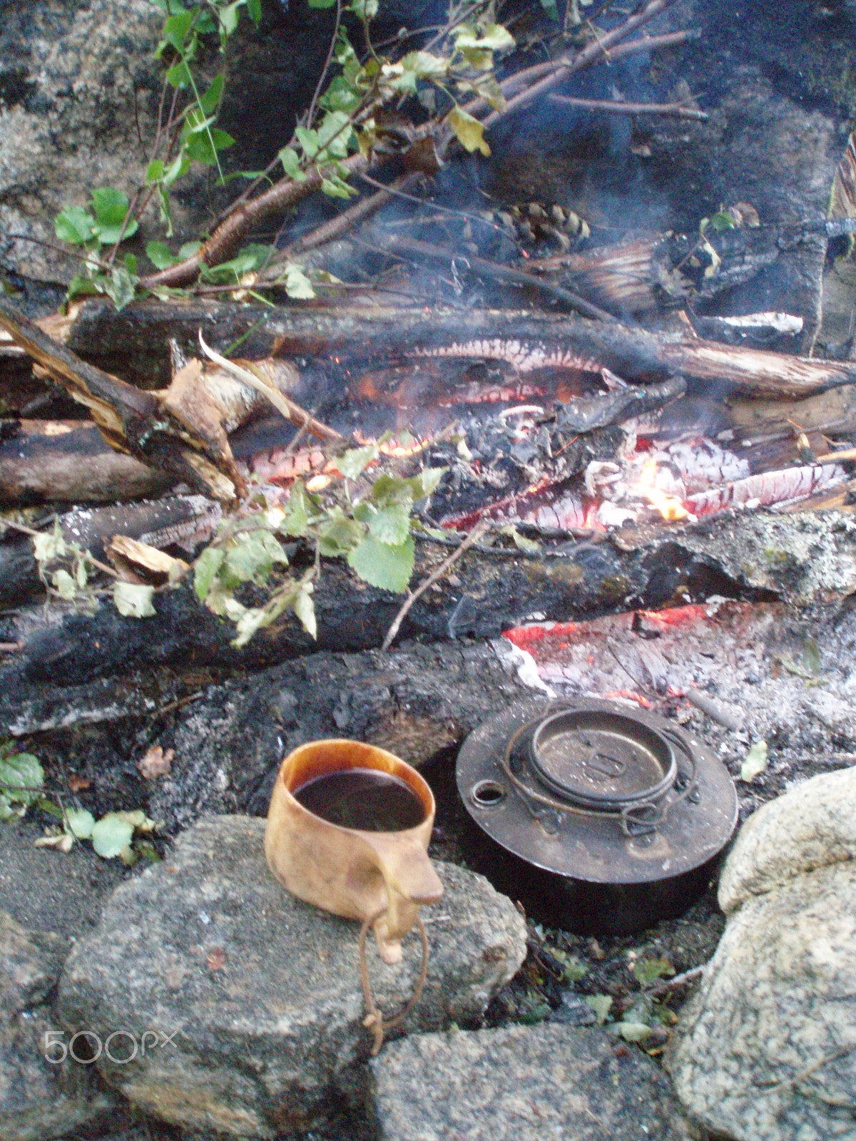 Olympus u700,S700 sample photo. Coffee  by the campfire photography
