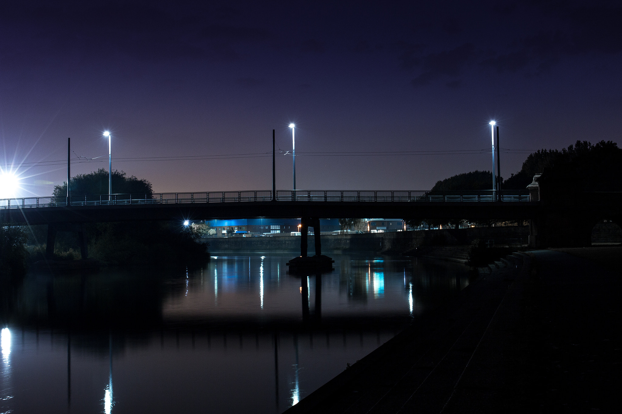 Canon EF 24-70mm F4L IS USM sample photo. Night bridge photography
