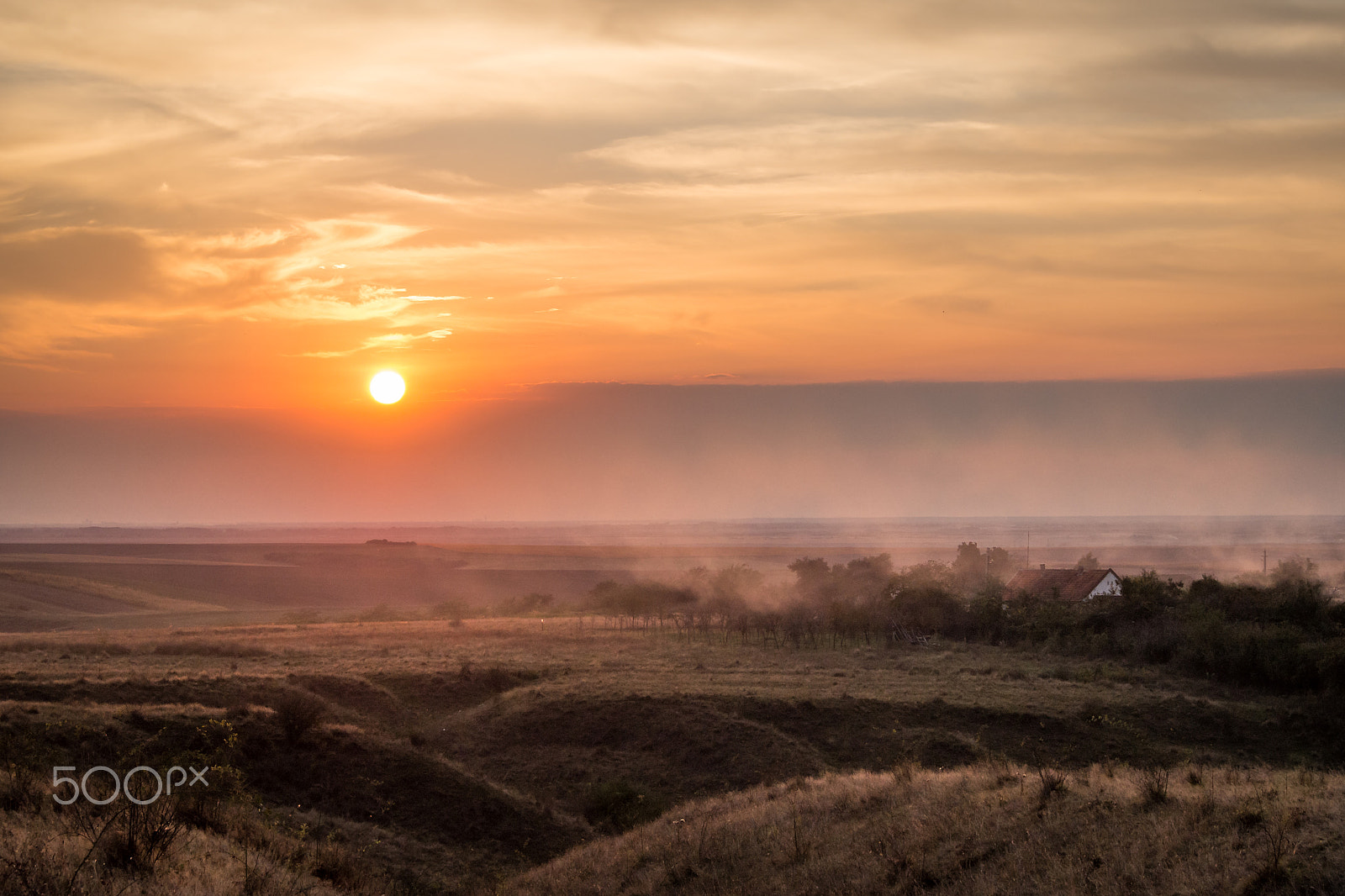 Olympus PEN E-P5 sample photo. Sunset in banat photography