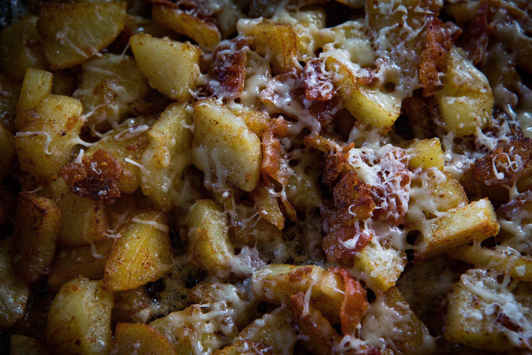Canon EOS-1D C + Canon EF 24-70mm F2.8L USM sample photo. Fried potato and bacon photography