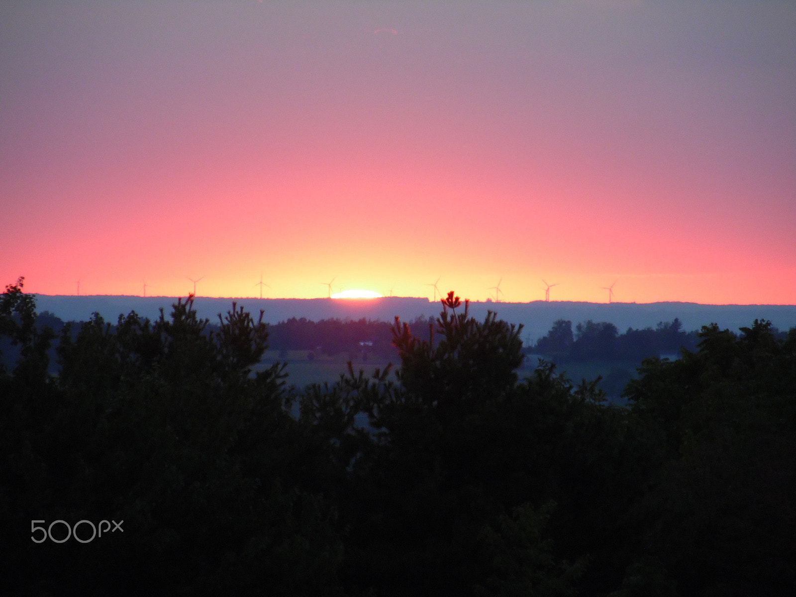 Samsung WB110/  WB111 sample photo. Windmills in the sunset photography