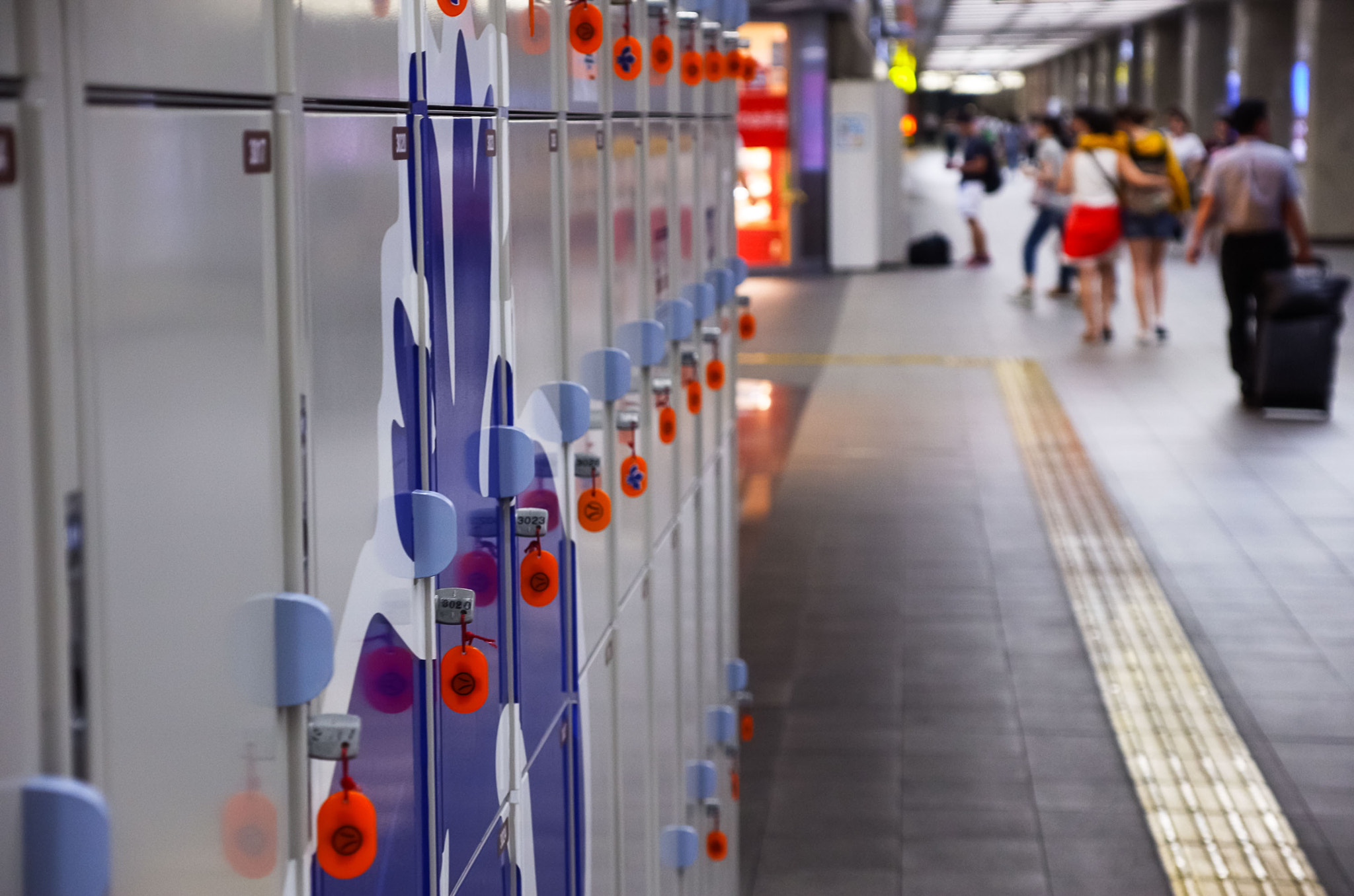 Ricoh GXR A16 sample photo. Storage lockers, kyoto station photography