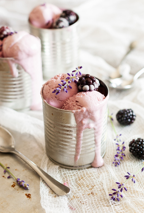 Nikon D40 + Nikon AF-S Nikkor 50mm F1.4G sample photo. Blackberry lavender goats cheese ice cream x photography